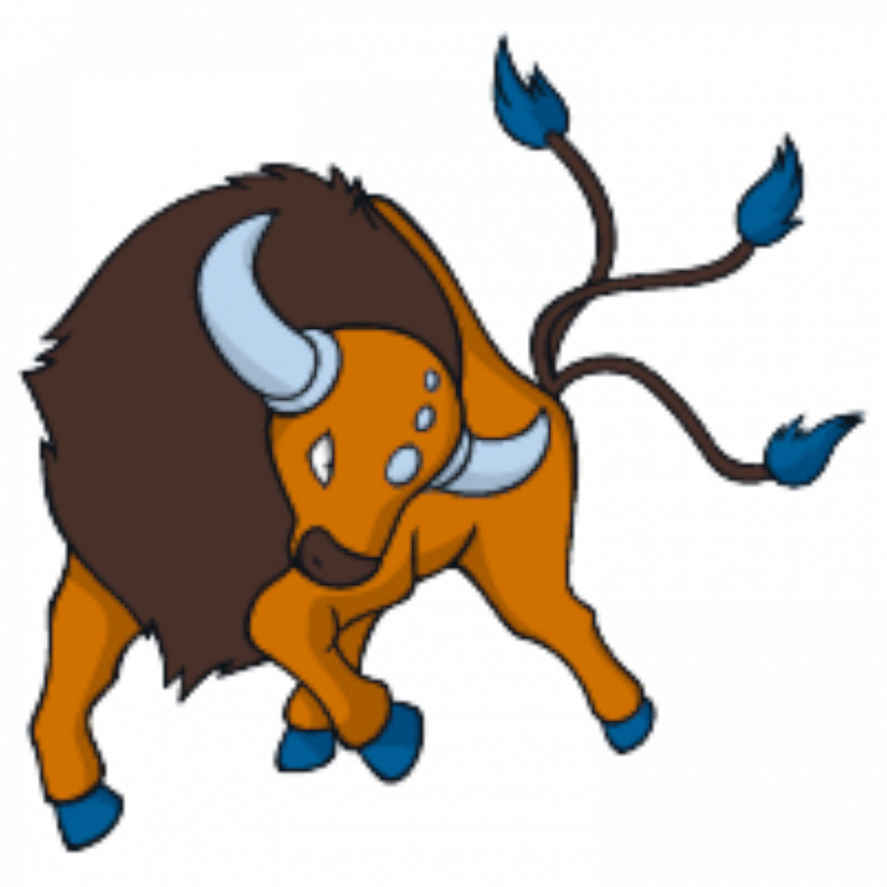 Set 5 bucati, Sticker decorativ, Pokemon Tauros, Rezistent la apa, NO7682, 6 cm, Multicolor