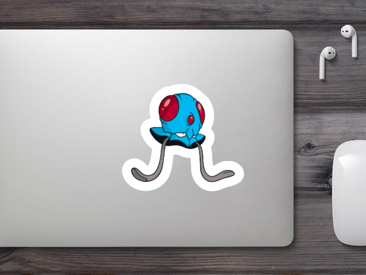 Set 5 bucati, Sticker decorativ, Pokemon Tentacool cu tentacule, Rezistent la apa, NO7683, 6 cm, Multicolor