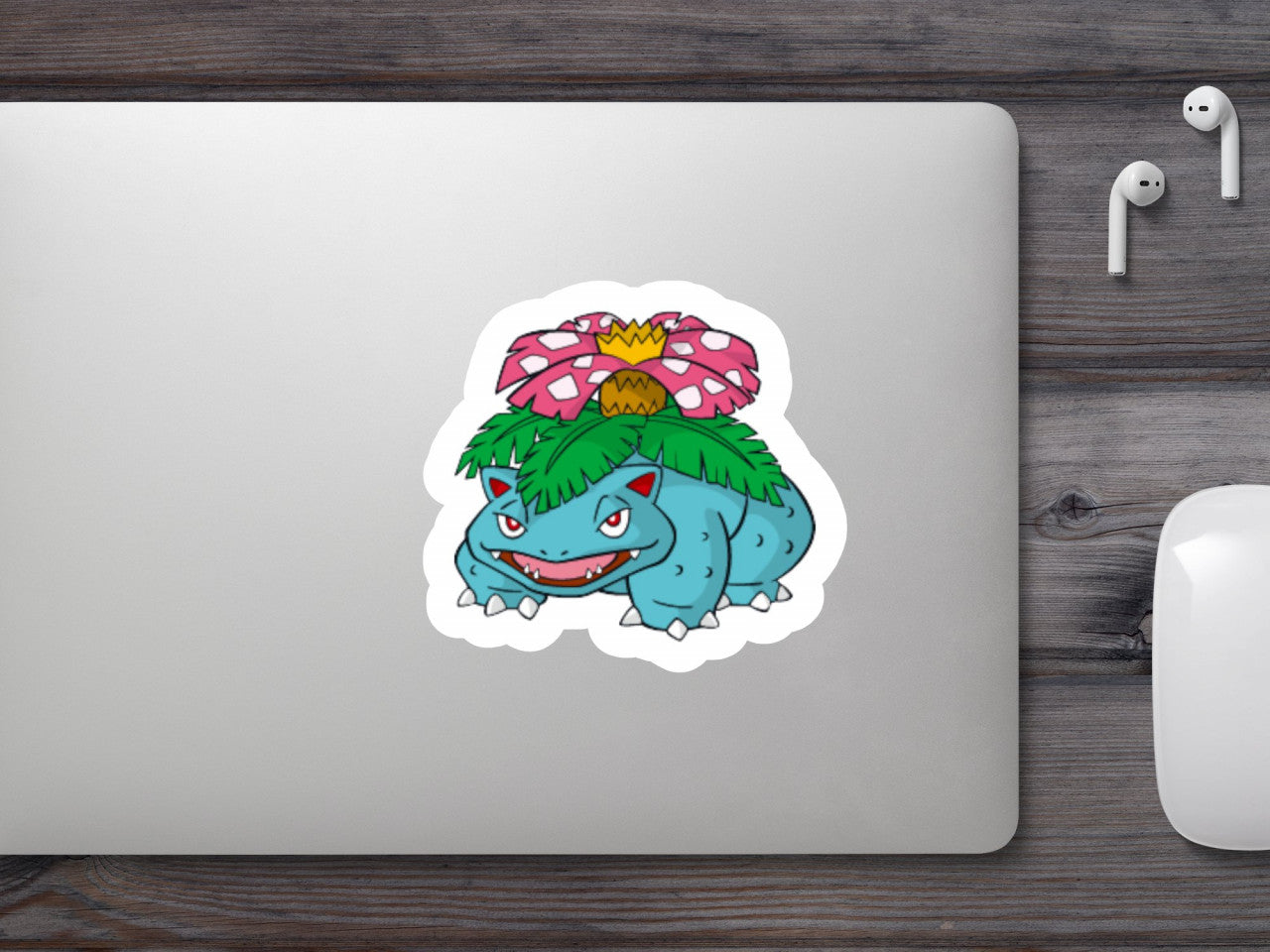 Set 5 bucati, Sticker decorativ, Pokemon Venosaur, Rezistent la apa, NO7688, 6 cm, Multicolor