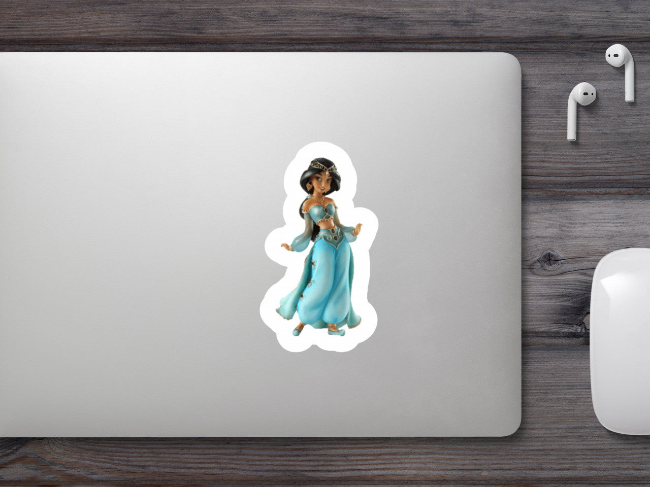 Set 5 bucati, Sticker decorativ, Printesa Jasmine din Aladdin, Rezistent la apa, NO7716, 6 cm, Multicolor