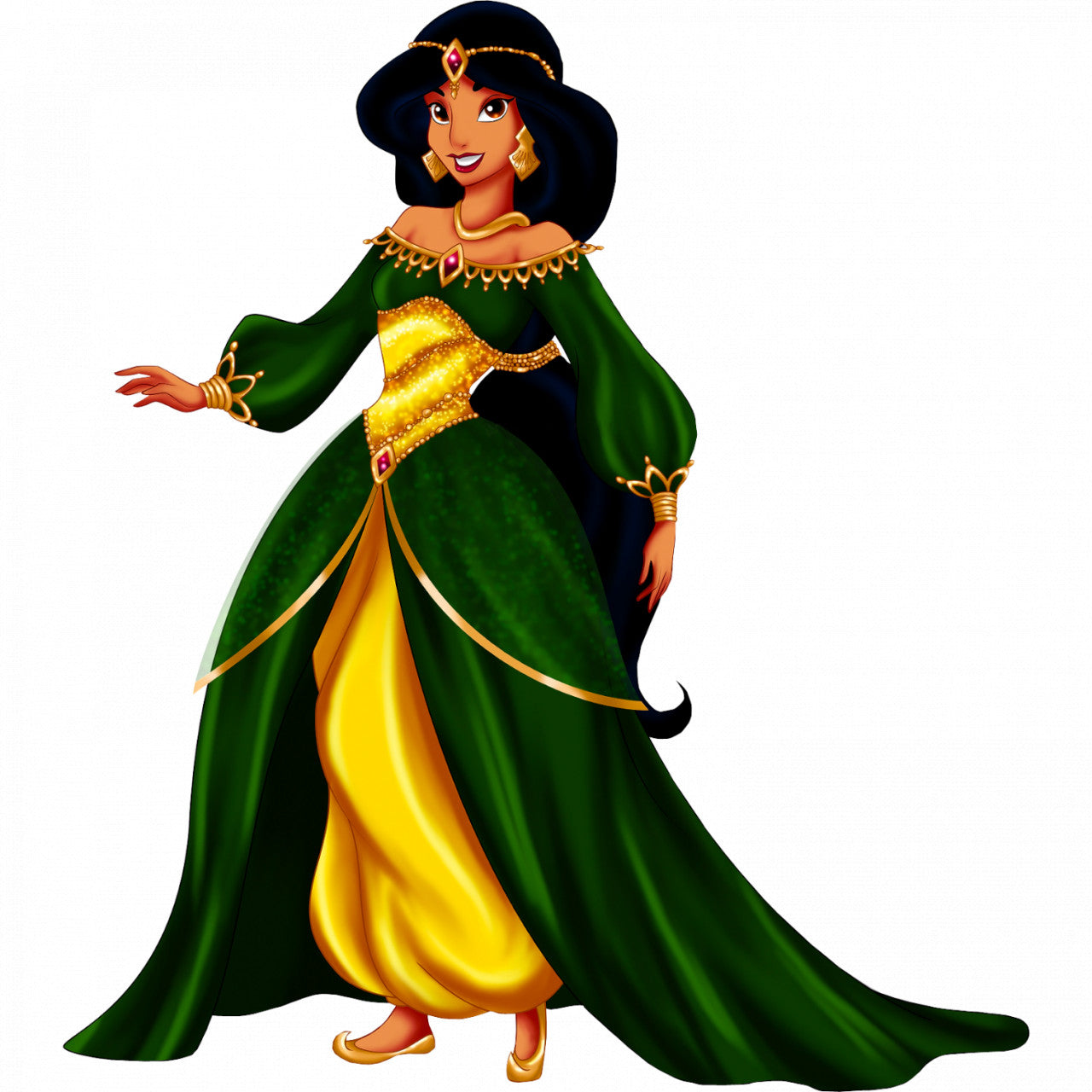 Set 5 bucati, Sticker decorativ, Printesa Jasmine frumusica, Rezistent la apa, NO7717, 6 cm, Multicolor