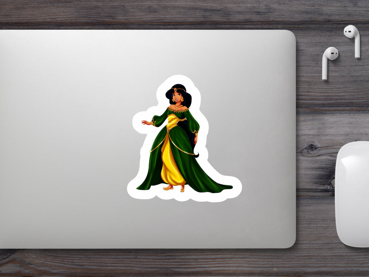 Set 5 bucati, Sticker decorativ, Printesa Jasmine frumusica, Rezistent la apa, NO7717, 6 cm, Multicolor