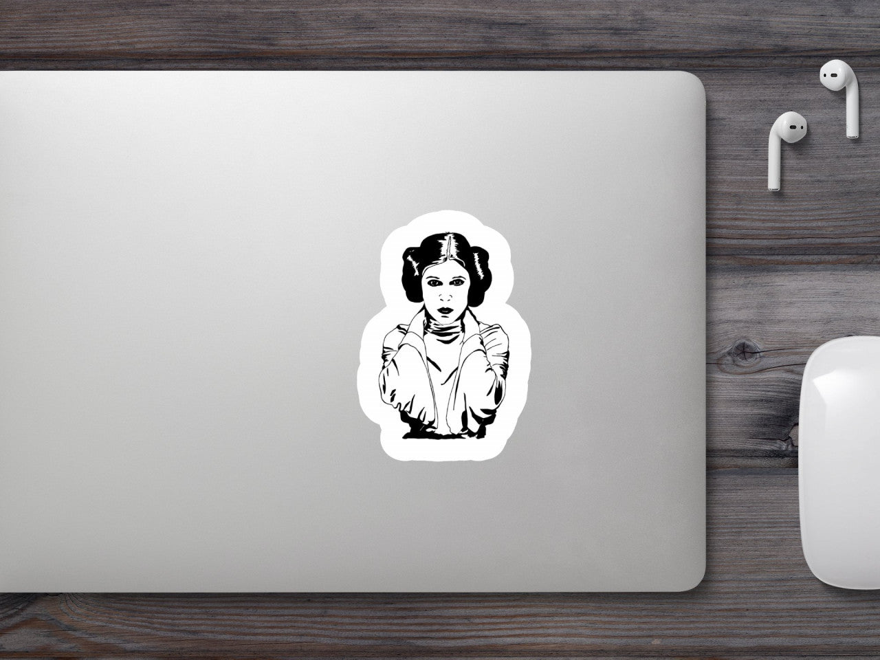 Set 5 bucati, Sticker decorativ, Printesa Leia Star Wars ganditoare, Rezistent la apa, NO7720, 6 cm, Multicolor