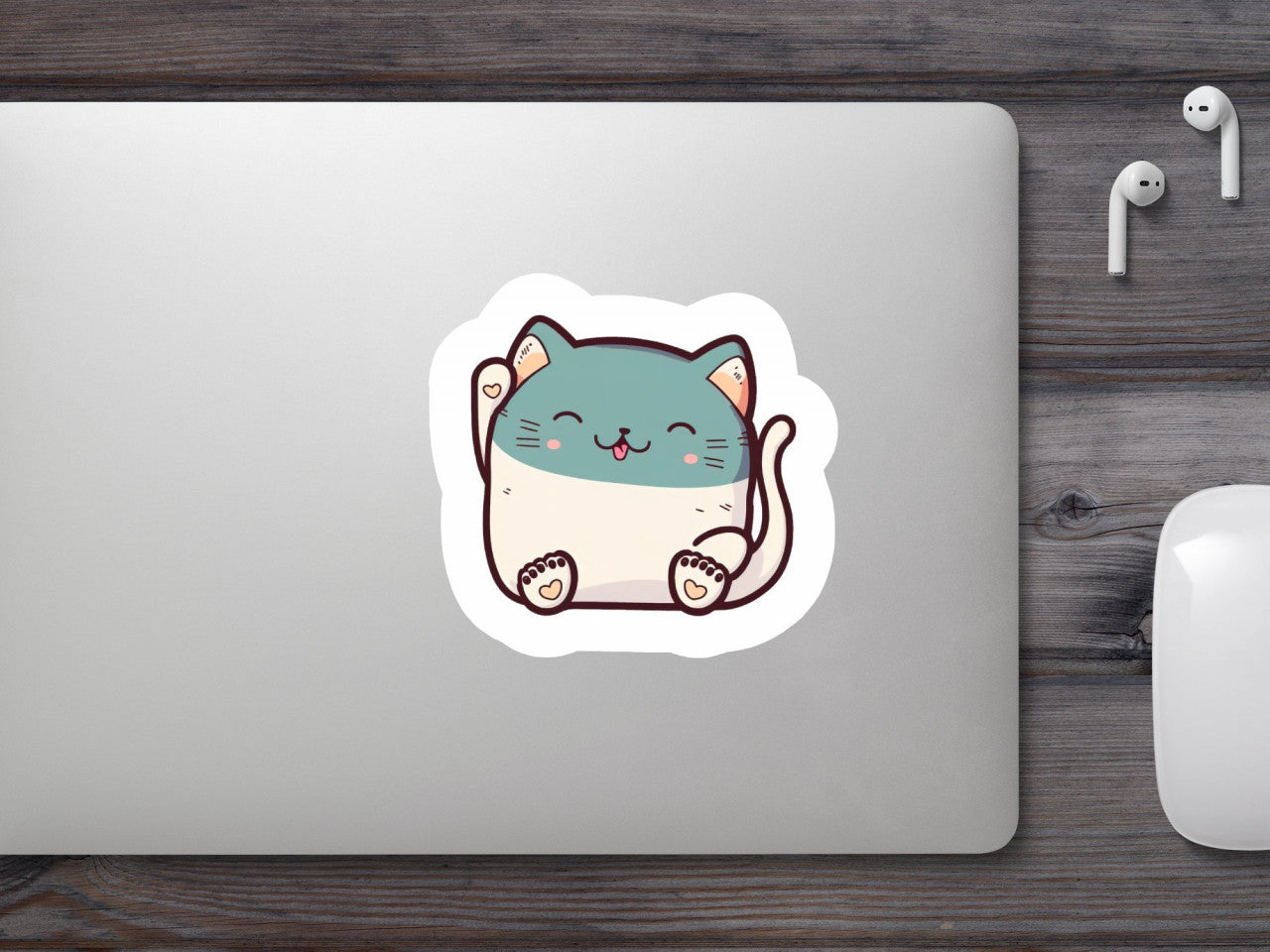 Set 5 bucati, Sticker decorativ, Pui de pisica fericita, Rezistent la apa, NO7736, 6 cm, Multicolor