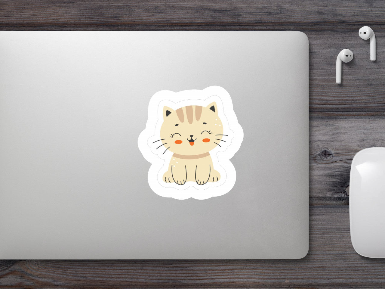 Set 5 bucati, Sticker decorativ, Pui de pisica, Rezistent la apa, NO7740, 6 cm, Multicolor