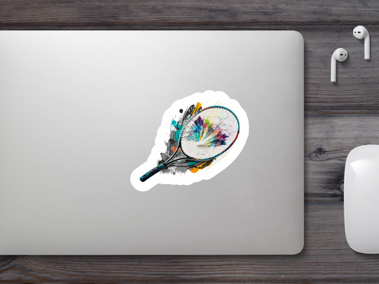 Set 5 bucati, Sticker decorativ, Racheta de badminton, Rezistent la apa, NO7748, 6 cm, Multicolor