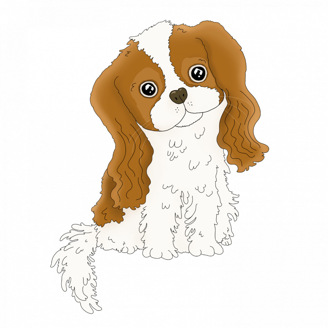 Set 5 bucati, Sticker decorativ, Rasa caine King Charles Spaniel, Rezistent la apa, NO7756, 6 cm, Multicolor