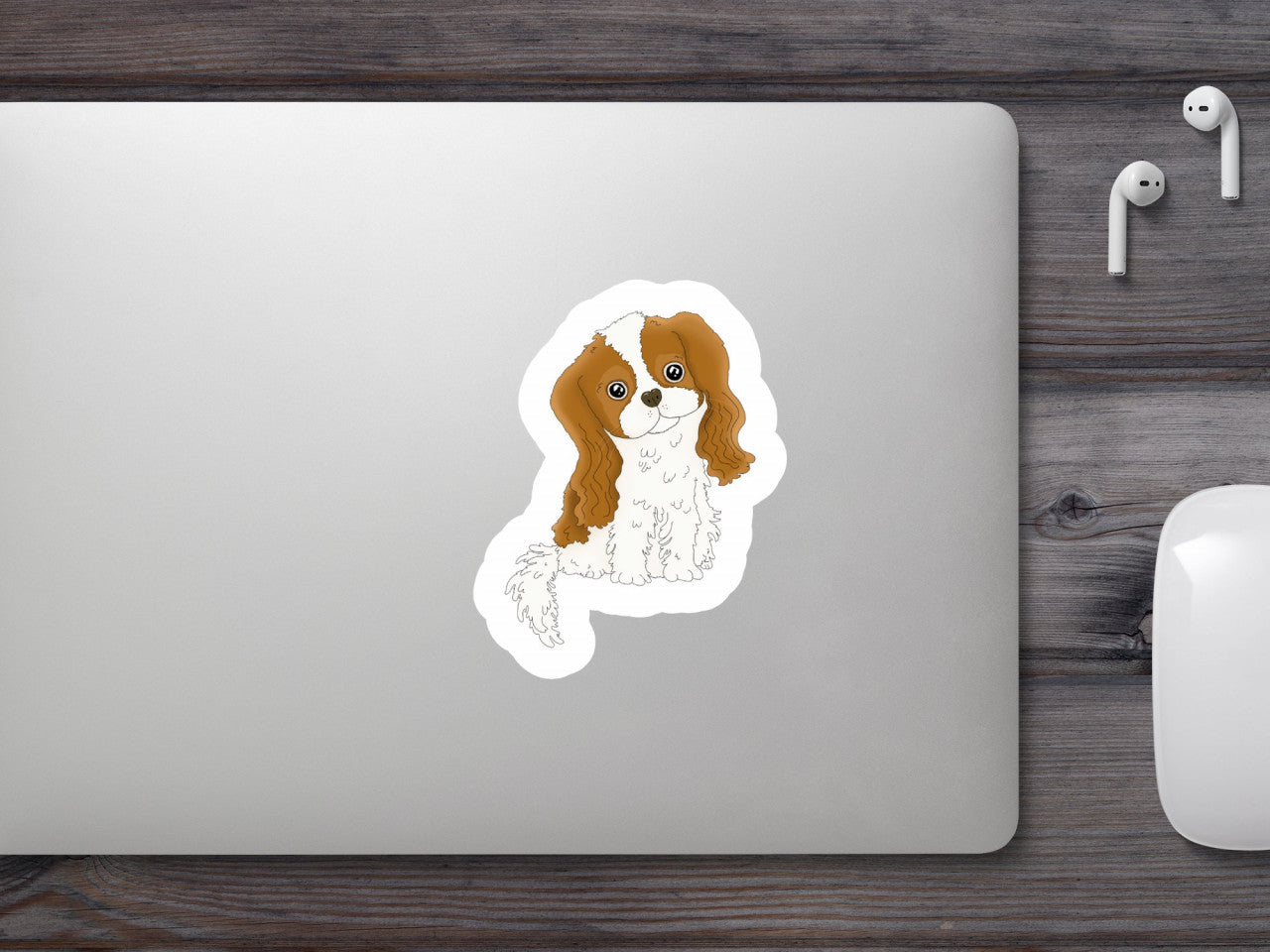 Set 5 bucati, Sticker decorativ, Rasa caine King Charles Spaniel, Rezistent la apa, NO7756, 6 cm, Multicolor