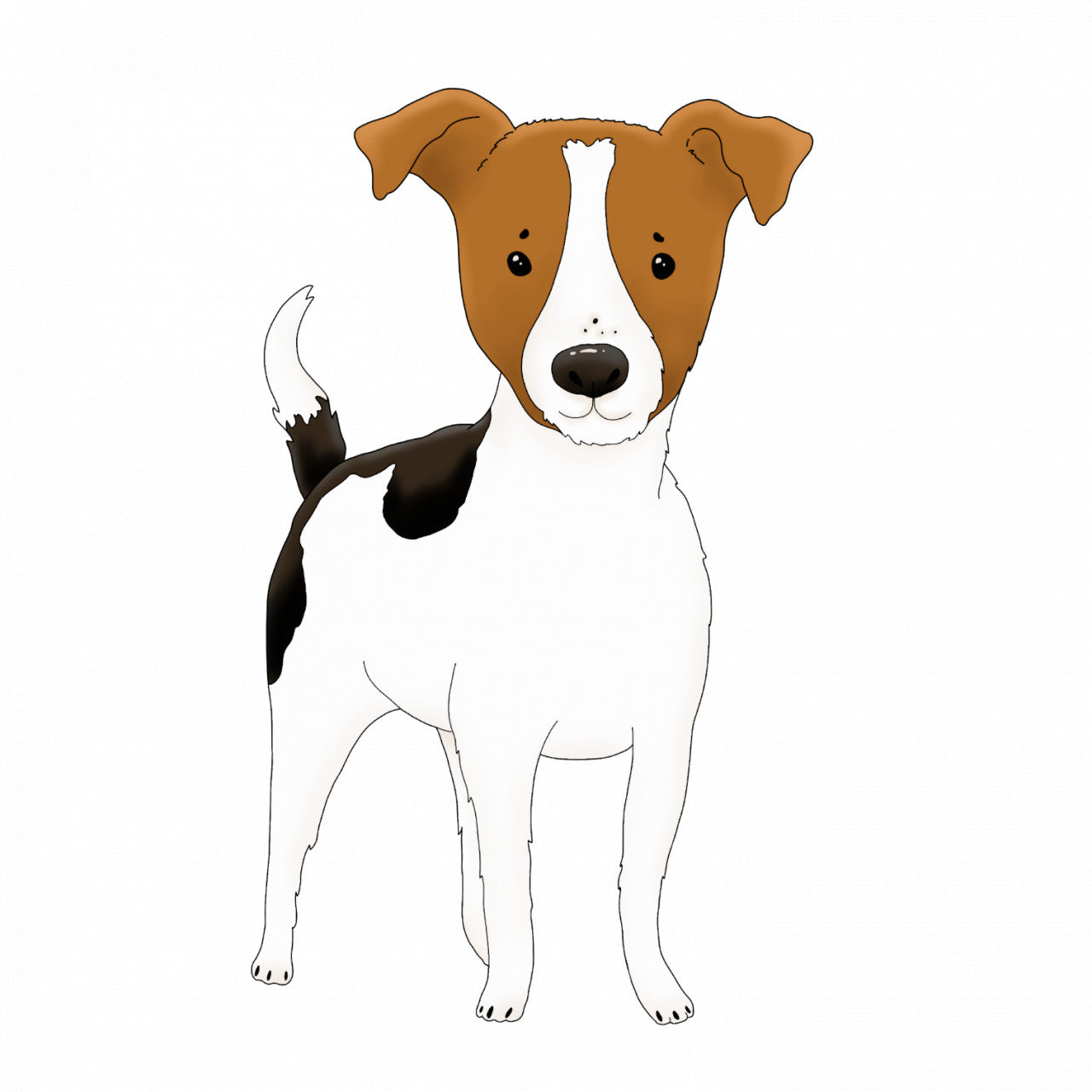 Set 5 bucati, Sticker decorativ, Rasa de caine Jack Russell, Rezistent la apa, NO7758, 6 cm, Multicolor