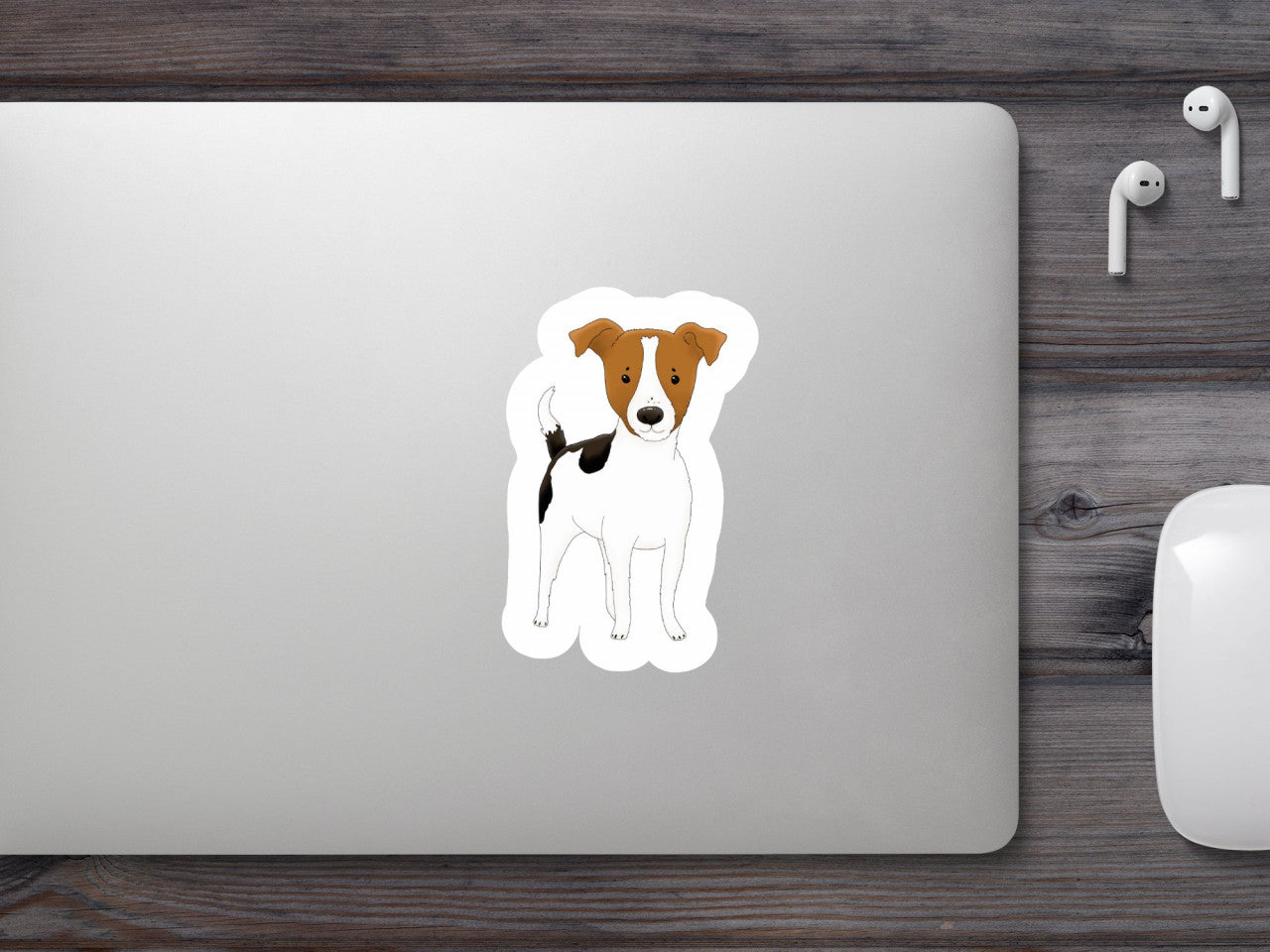 Set 5 bucati, Sticker decorativ, Rasa de caine Jack Russell, Rezistent la apa, NO7758, 6 cm, Multicolor