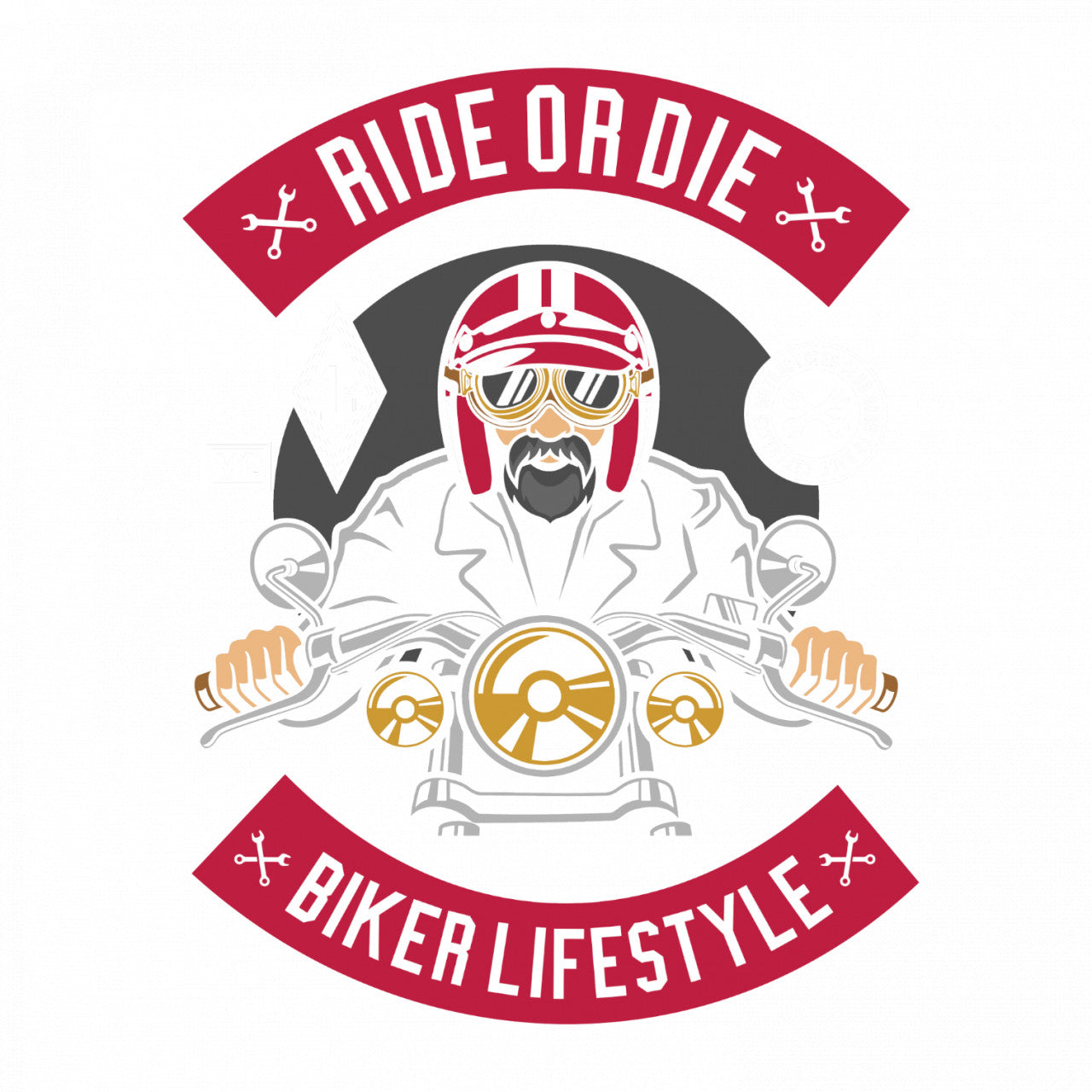 Set 5 bucati, Sticker decorativ, Ride of die Biker Lifestyle, Rezistent la apa, NO7850, 6 cm, Multicolor