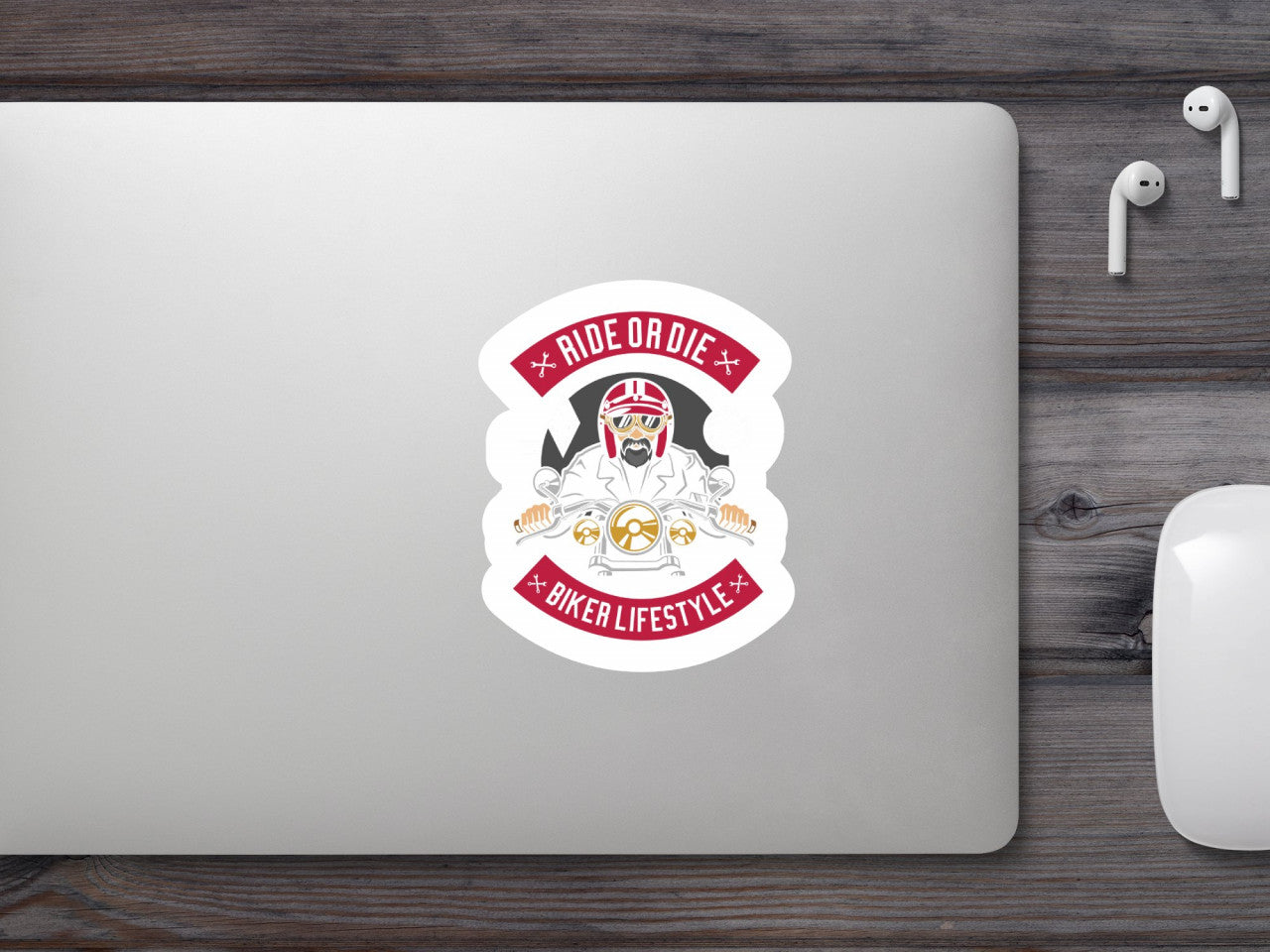 Set 5 bucati, Sticker decorativ, Ride of die Biker Lifestyle, Rezistent la apa, NO7850, 6 cm, Multicolor
