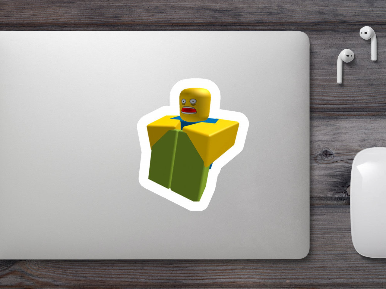 Set 5 bucati, Sticker decorativ, Roblox Noob speriat, Rezistent la apa, NO7858, 6 cm, Multicolor