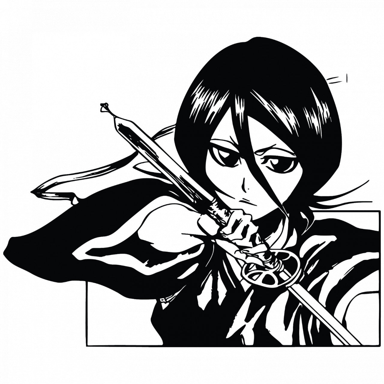 Set 5 bucati, Sticker decorativ, Rukia Kuchiki Bleach Manga, Rezistent la apa, NO7866, 6 cm, Multicolor