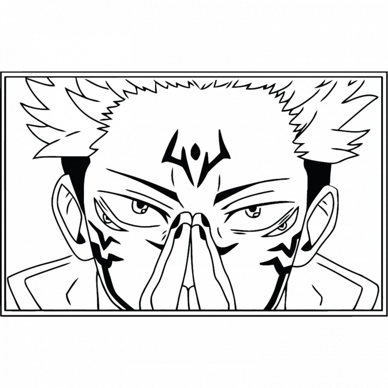 Set 5 bucati, Sticker decorativ, Ryomen Sukuna Jujutsu Kaisen, Rezistent la apa, NO7872, 6 cm, Multicolor