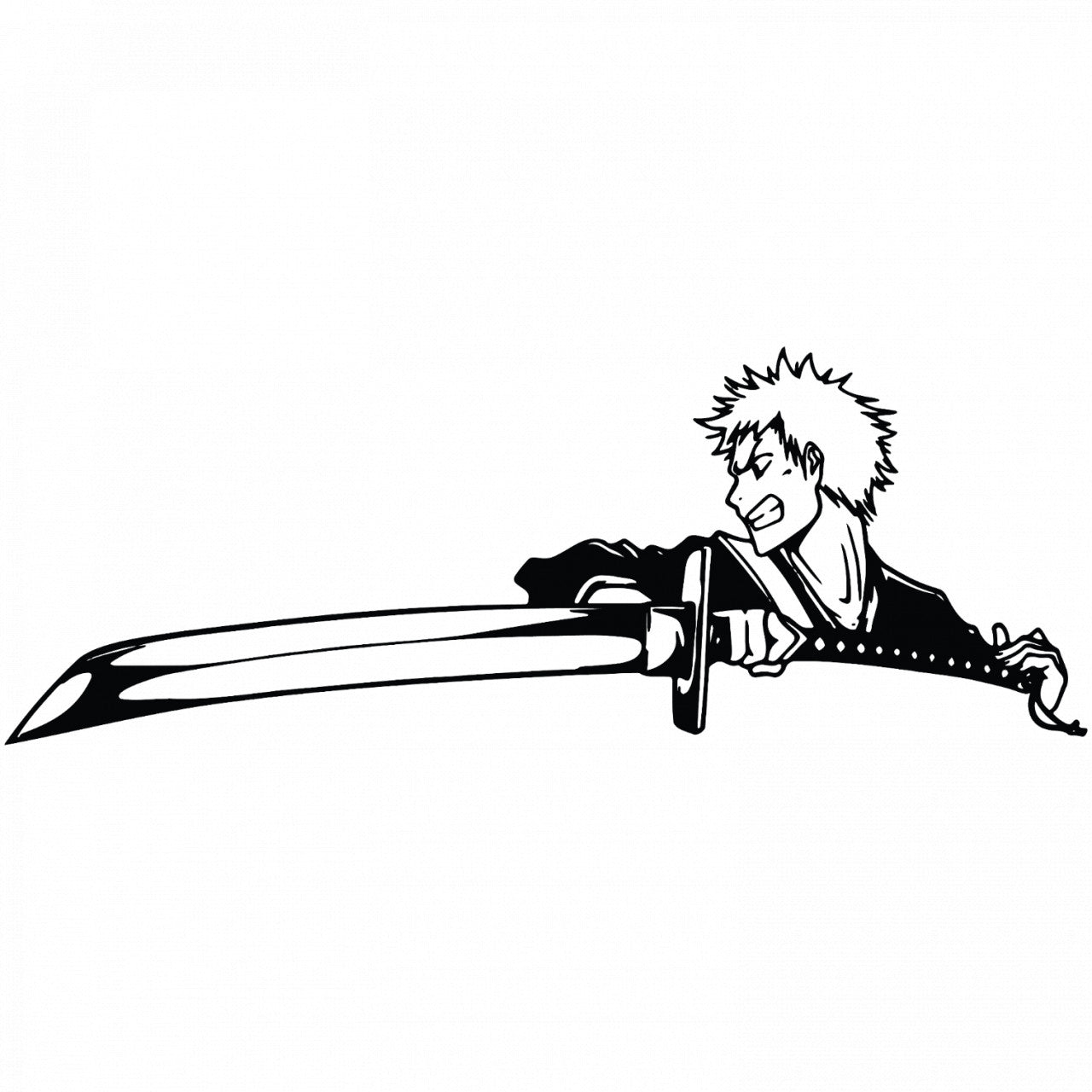 Set 5 bucati, Sticker decorativ, Sabia lui Ichigo Kurosaki, Rezistent la apa, NO7873, 6 cm, Multicolor