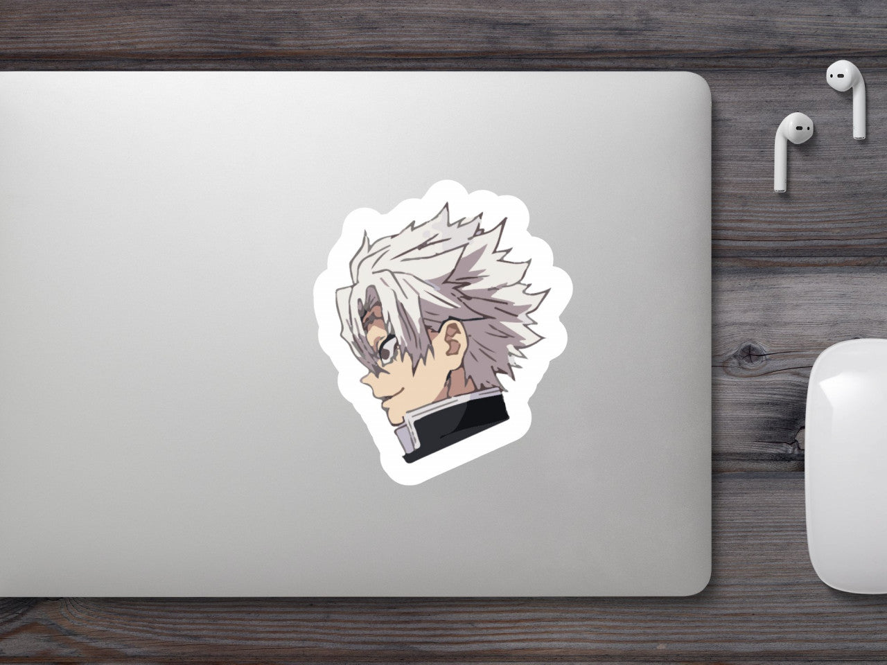 Set 5 bucati, Sticker decorativ, Sameni Demon Slayer Kimetsu no Yaiba, Rezistent la apa, NO7881, 6 cm, Multicolor