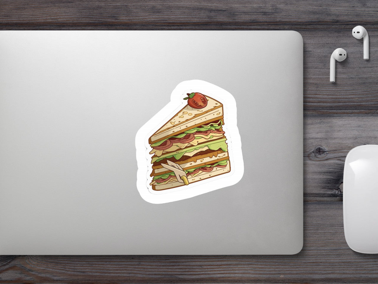 Set 5 bucati, Sticker decorativ, Sandwich mega, Rezistent la apa, NO7883, 6 cm, Multicolor