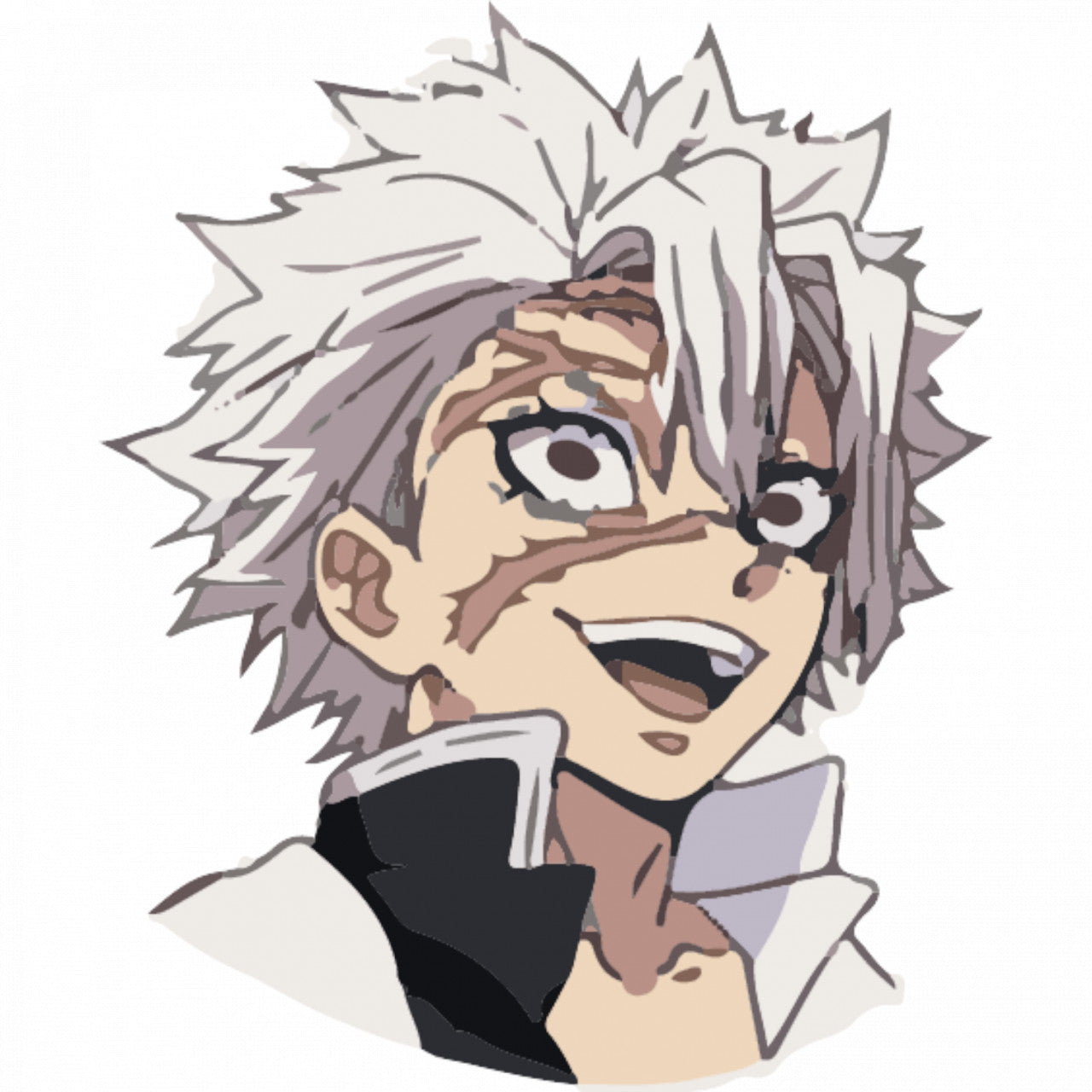 Set 5 bucati, Sticker decorativ, Sanemi Shinazugawa Demon Slayer, Rezistent la apa, NO7884, 6 cm, Multicolor