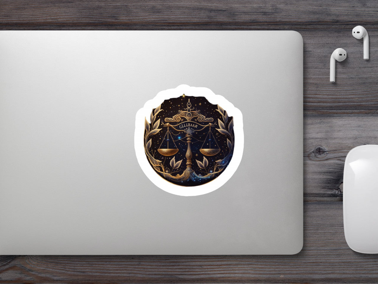 Set 5 bucati, Sticker decorativ, Semn zodia Balanta, Rezistent la apa, NO9435, 6 cm, Multicolor