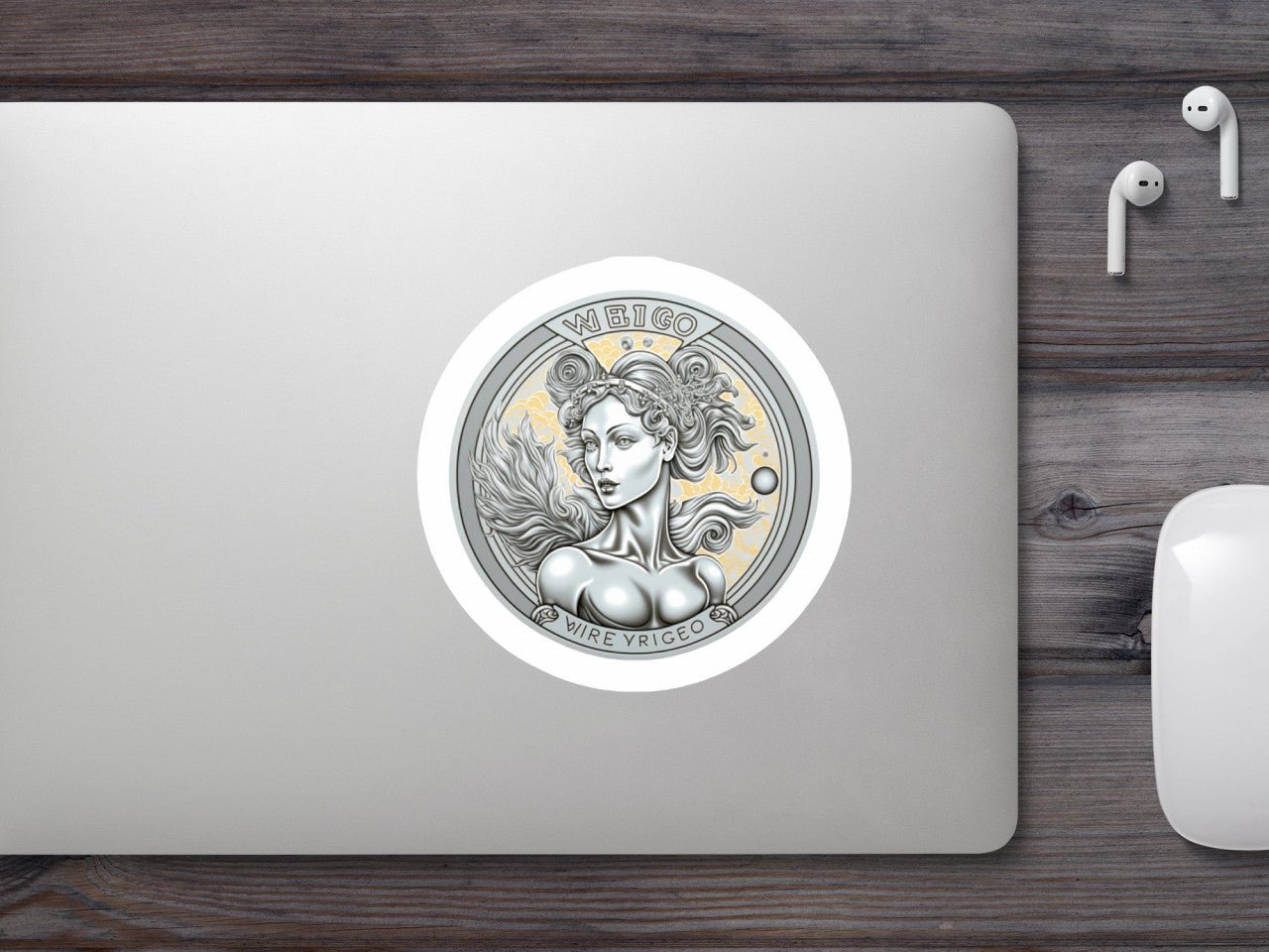 Set 5 bucati, Sticker decorativ, Semn zodiacal Fecioara, Rezistent la apa, NO8470, 6 cm, Multicolor