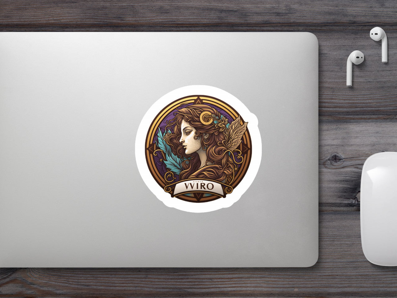 Set 5 bucati, Sticker decorativ, Semn zodiacal pentru zodia Fecioara, Rezistent la apa, NO8439, 6 cm, Multicolor