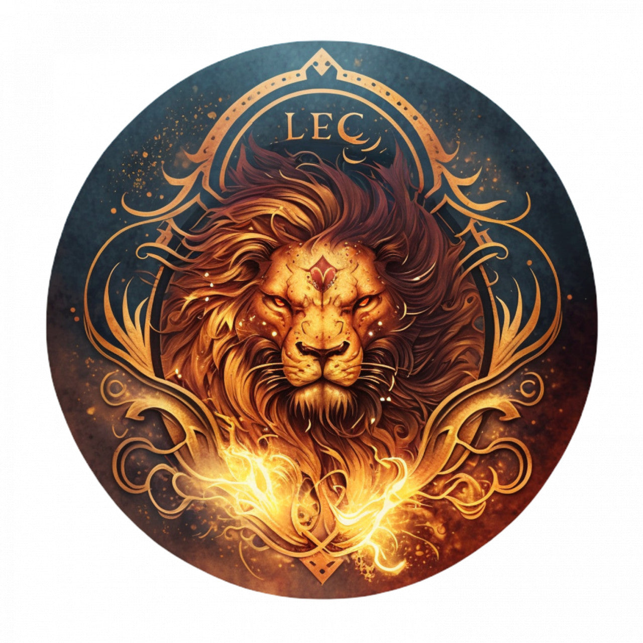 Set 5 bucati, Sticker decorativ, Semn zodiacal pentru zodia Leu, Rezistent la apa, NO8363, 6 cm, Multicolor