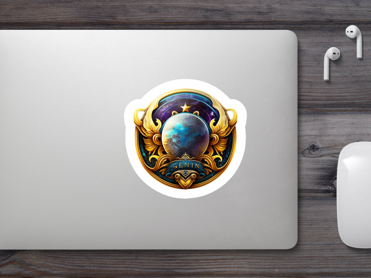 Set 5 bucati, Sticker decorativ, Semn zodiacal zodia Gemeni, Rezistent la apa, NO8367, 6 cm, Multicolor