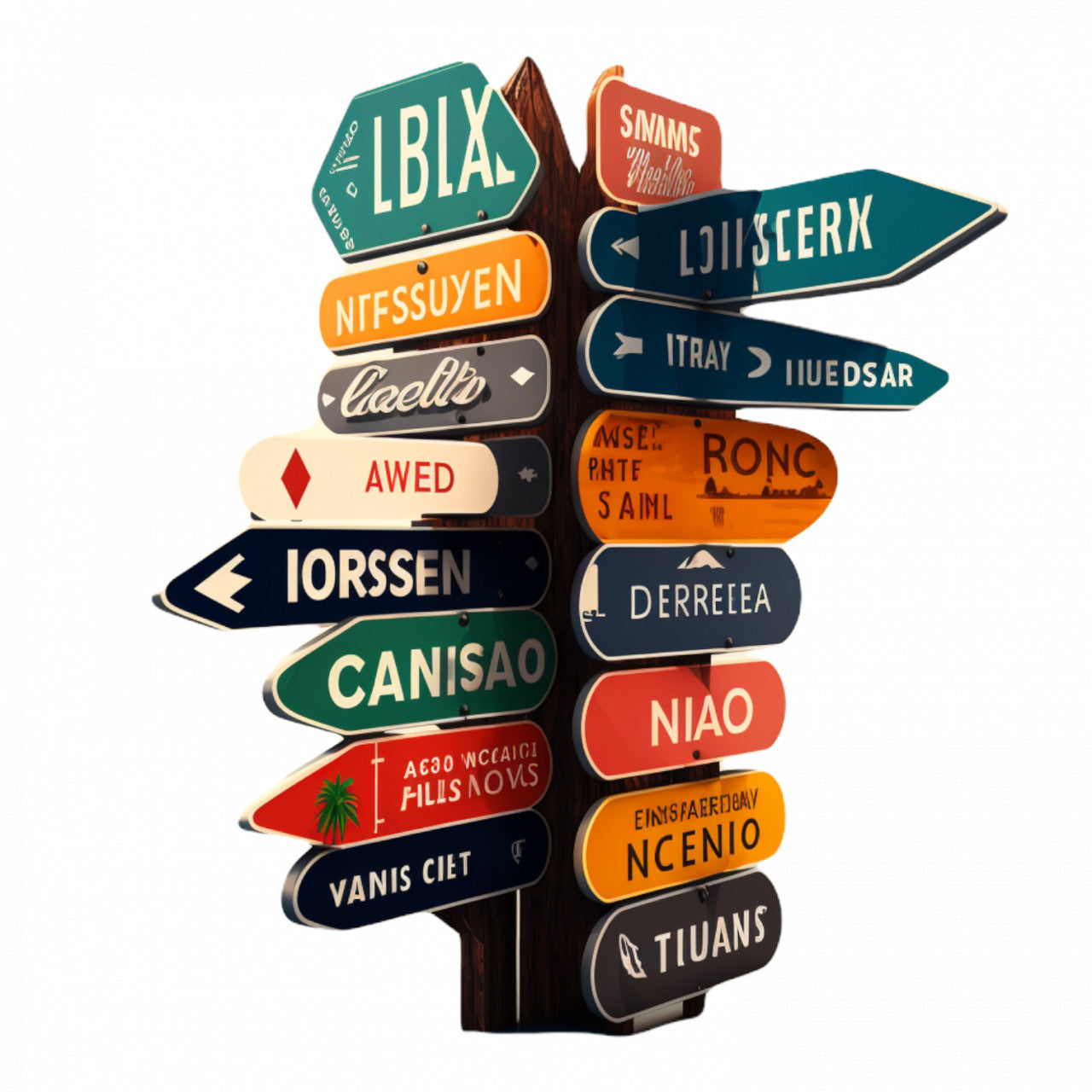 Set 5 bucati, Sticker decorativ, Semne indicatoare pentru directie de drum, Rezistent la apa, NO7890, 6 cm, Multicolor