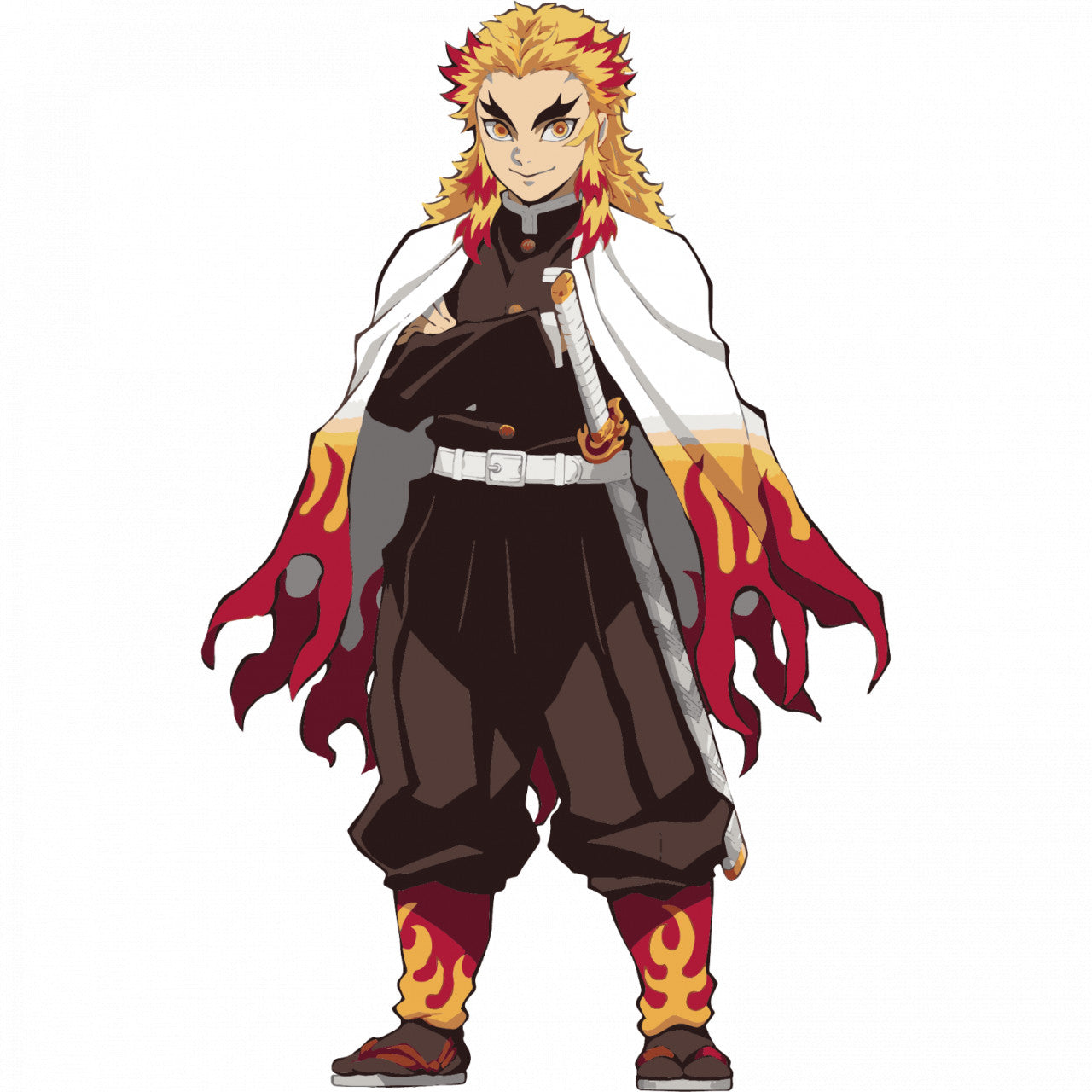 Set 5 bucati, Sticker decorativ, Senjuro Rengoku Demon Slayer, Rezistent la apa, NO8108, 6 cm, Multicolor