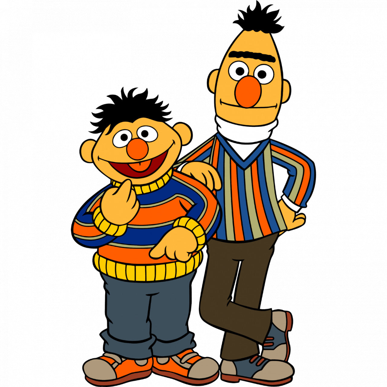 Set 5 bucati, Sticker decorativ, Sesame Street Bert si Ernie, Rezistent la apa, NO8356, 6 cm, Multicolor