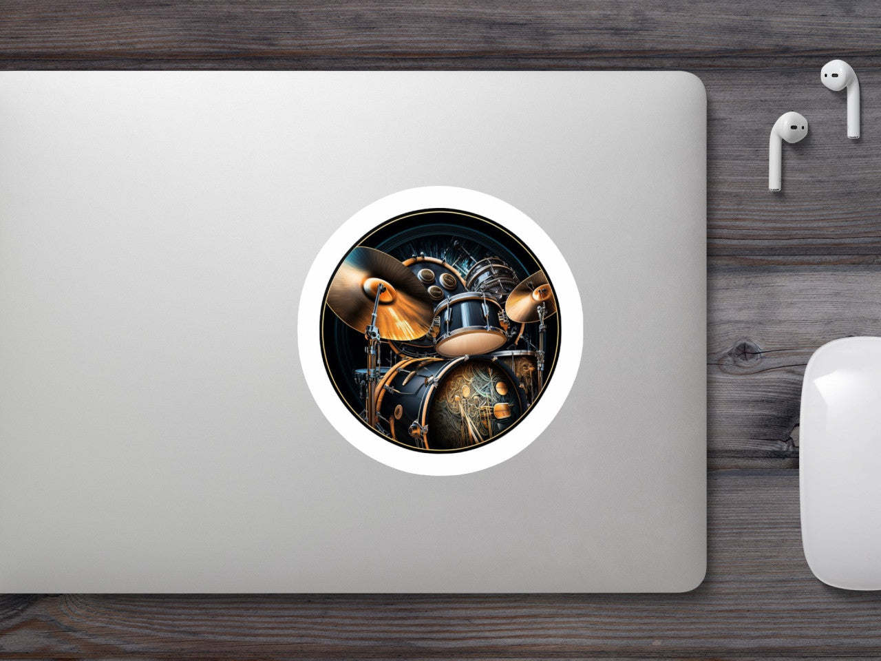 Set 5 bucati, Sticker decorativ, Set de tobe imense, Rezistent la apa, NO8447, 6 cm, Multicolor