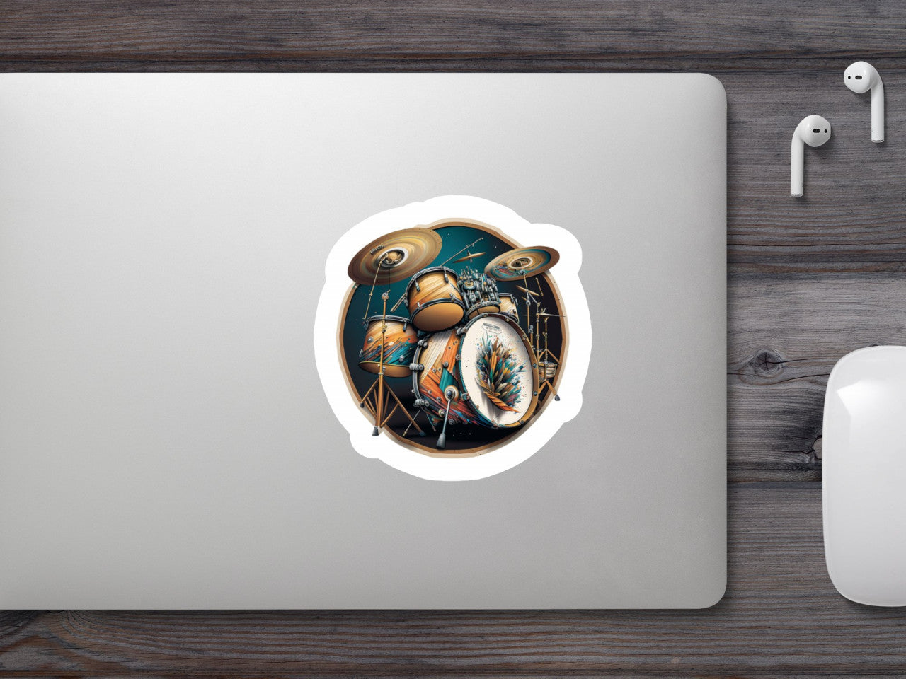 Set 5 bucati, Sticker decorativ, Set de tobe nebune, Rezistent la apa, NO9937, 6 cm, Multicolor