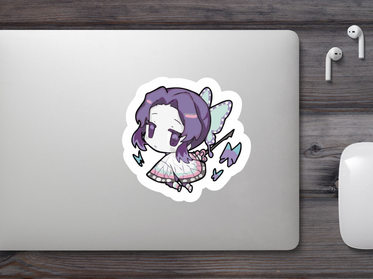 Set 5 bucati, Sticker decorativ, Shinobu Kochou Demon Slayer, Rezistent la apa, NO8411, 6 cm, Multicolor