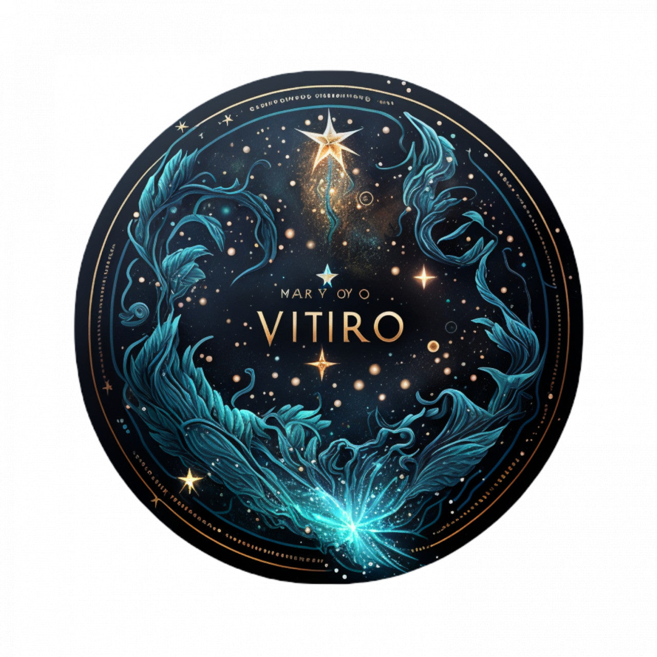 Set 5 bucati, Sticker decorativ, Simbol pentru zodia Fecioara, Rezistent la apa, NO8328, 6 cm, Multicolor