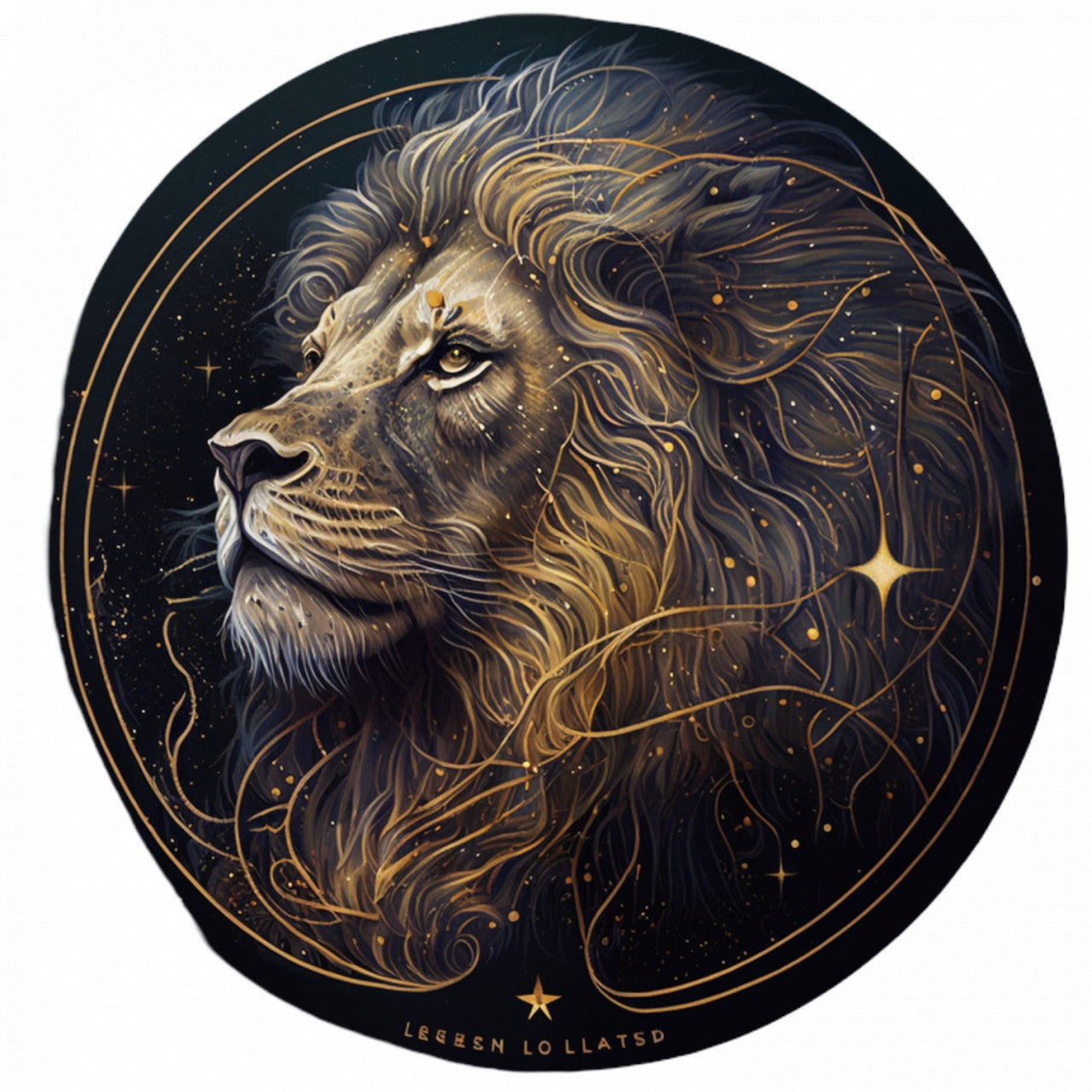 Set 5 bucati, Sticker decorativ, Simbol pentru zodia Leu, Rezistent la apa, NO9262, 6 cm, Multicolor