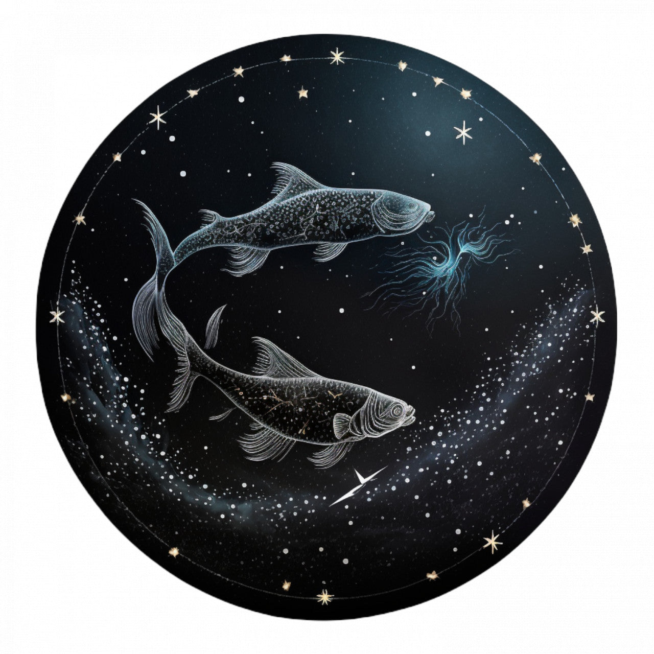 Set 5 bucati, Sticker decorativ, Simbol zodia Pesti, Rezistent la apa, NO8475, 6 cm, Multicolor