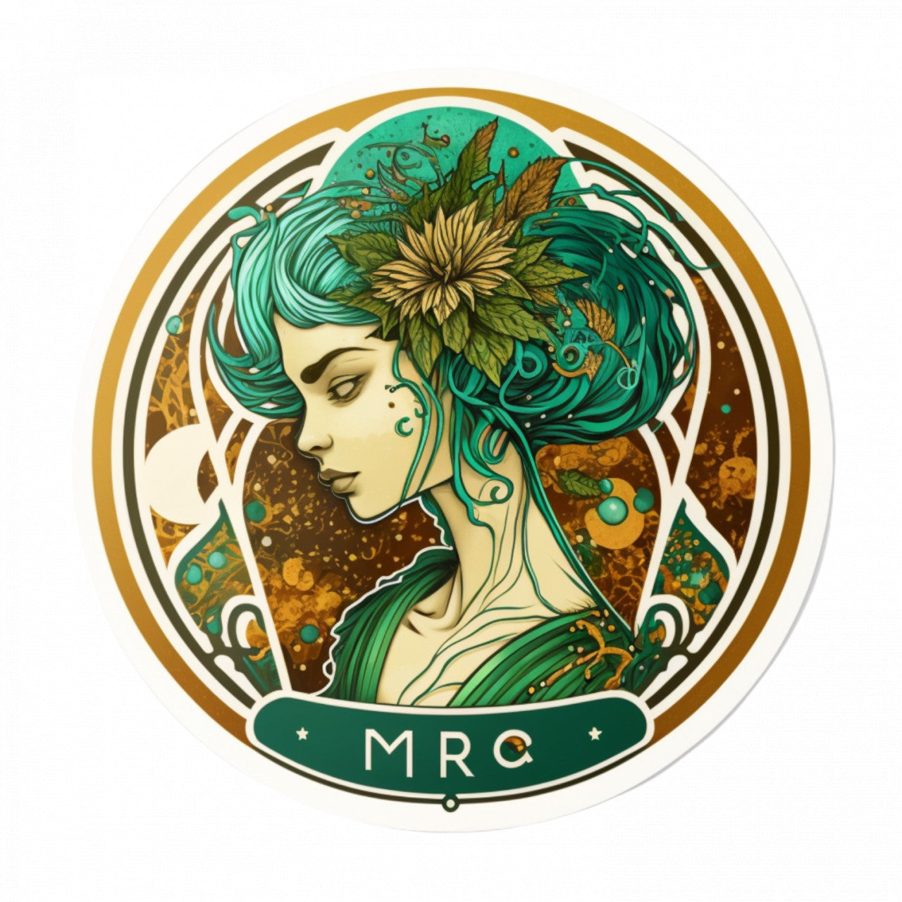 Set 5 bucati, Sticker decorativ, Simbol zodiacal pentru Fecioara, Rezistent la apa, NO10138, 6 cm, Multicolor