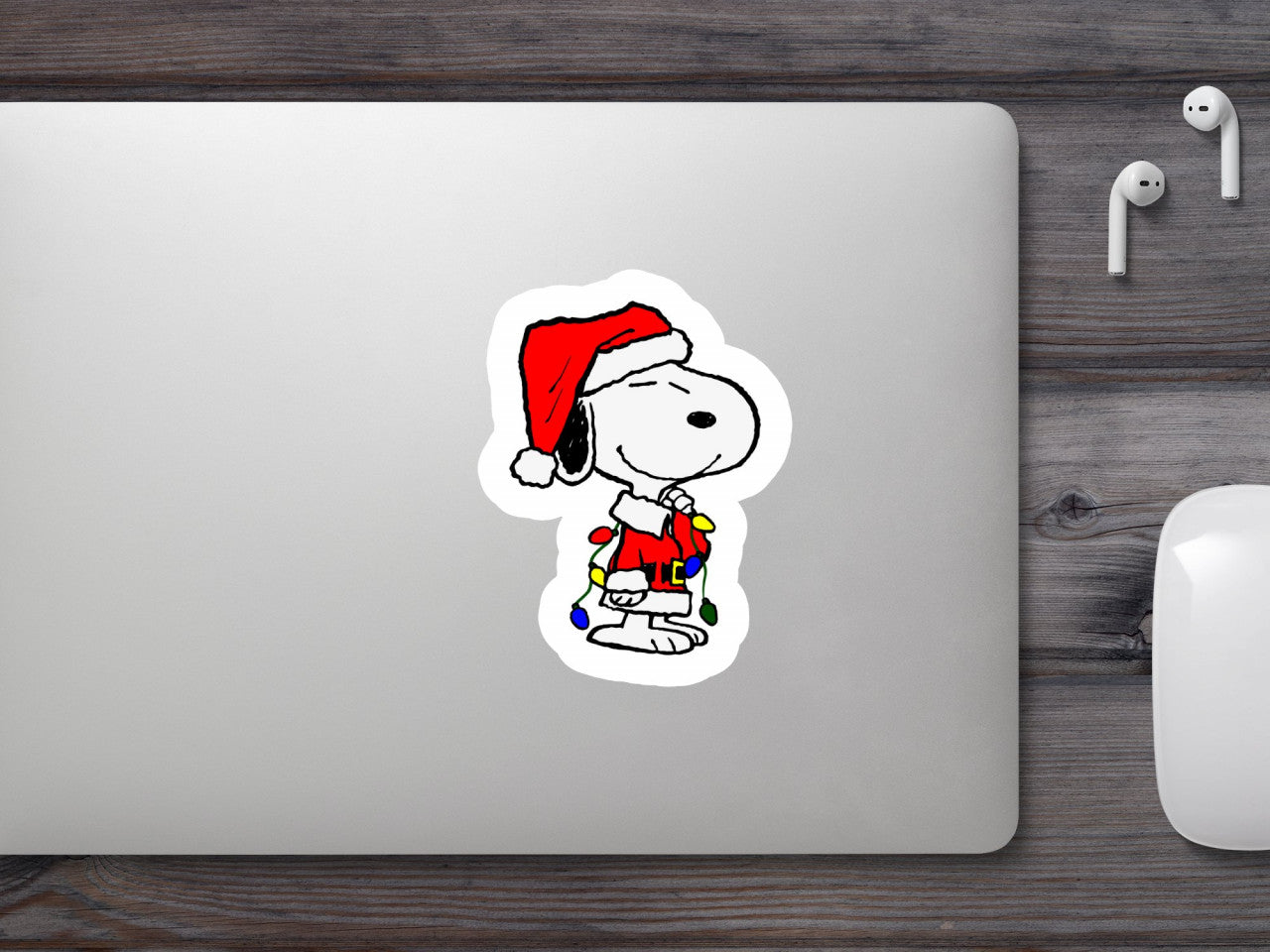 Set 5 bucati, Sticker decorativ, Snoopy Christmas, Rezistent la apa, NO8286, 6 cm, Multicolor