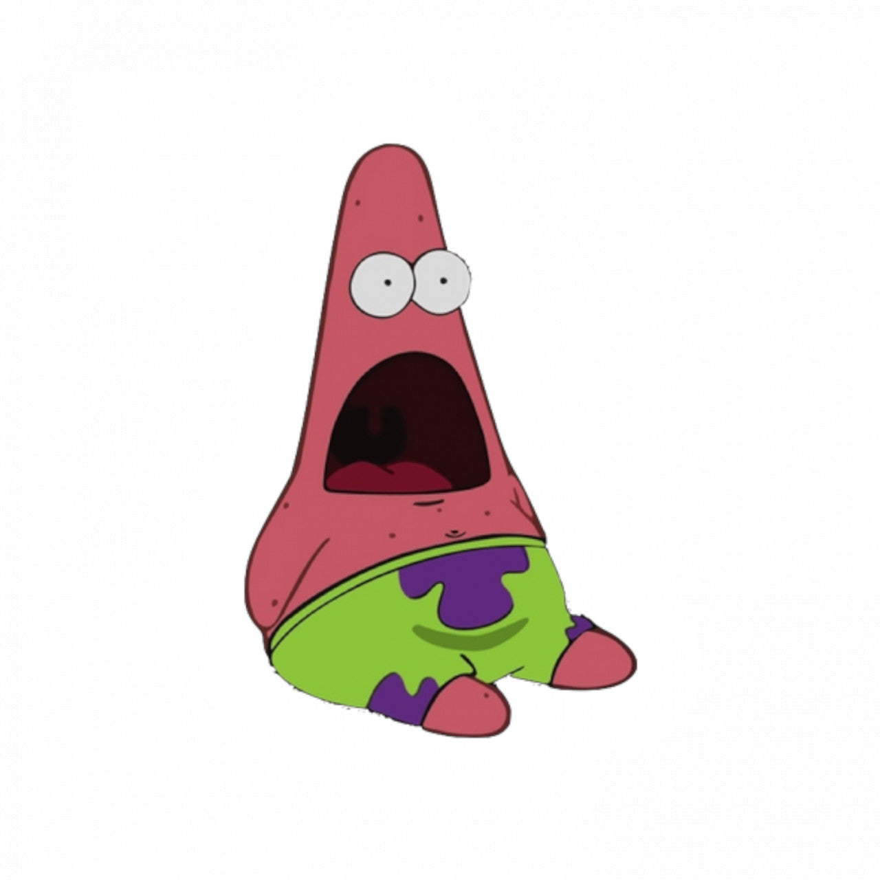 Set 5 bucati, Sticker decorativ, Socat Patrick Star Meme, Rezistent la apa, NO7730, 6 cm, Multicolor