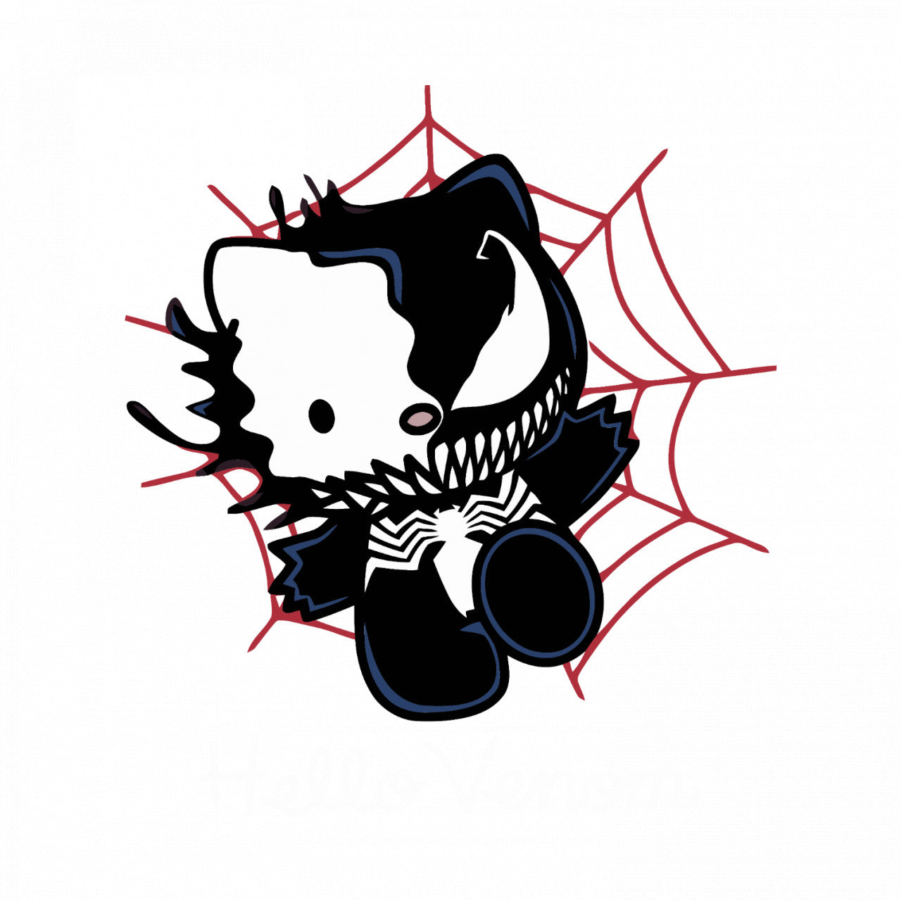 Set 5 bucati, Sticker decorativ, Spider Man Hello Kitty Halloween, Rezistent la apa, NO8360, 6 cm, Multicolor