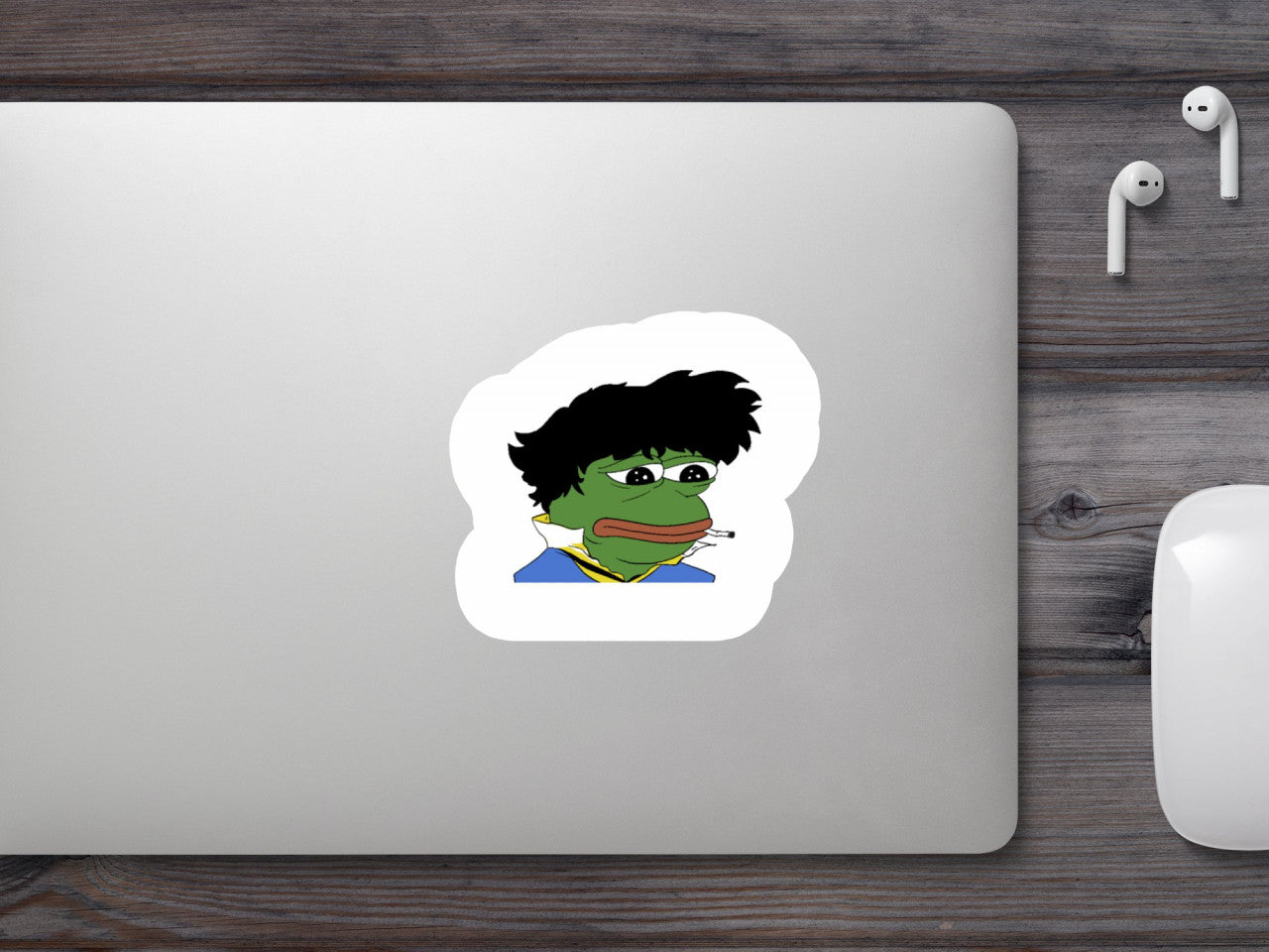 Set 5 bucati, Sticker decorativ, Spike Spiegel Pepe the Frog Meme, Rezistent la apa, NO8325, 6 cm, Multicolor