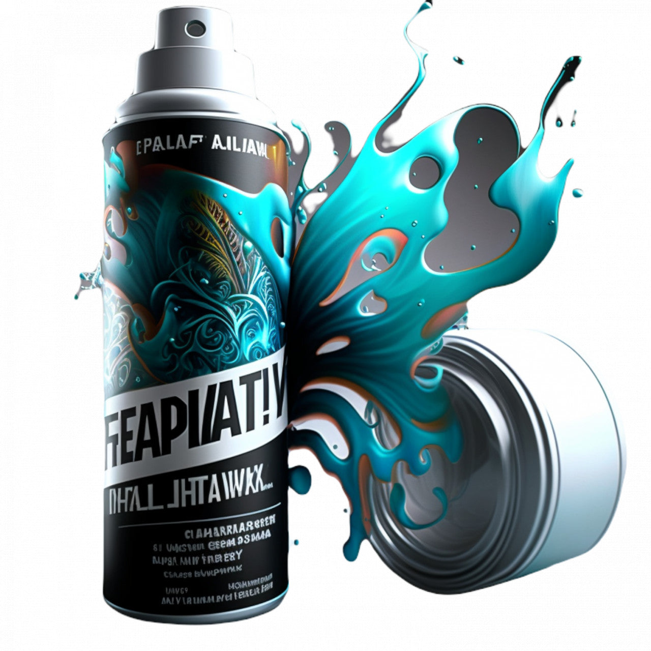 Set 5 bucati, Sticker decorativ, Spray cu vopsea, Rezistent la apa, NO8331, 6 cm, Multicolor