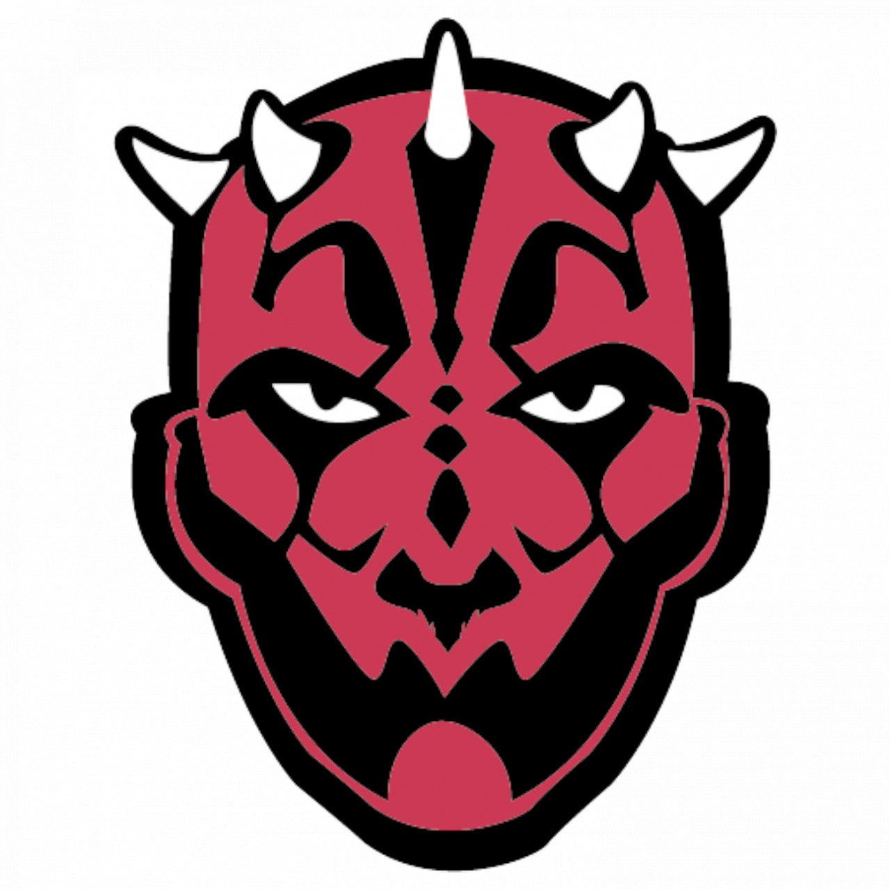 Set 5 bucati, Sticker decorativ, Star Wars Darth Maul cap, Rezistent la apa, NO8588, 6 cm, Multicolor