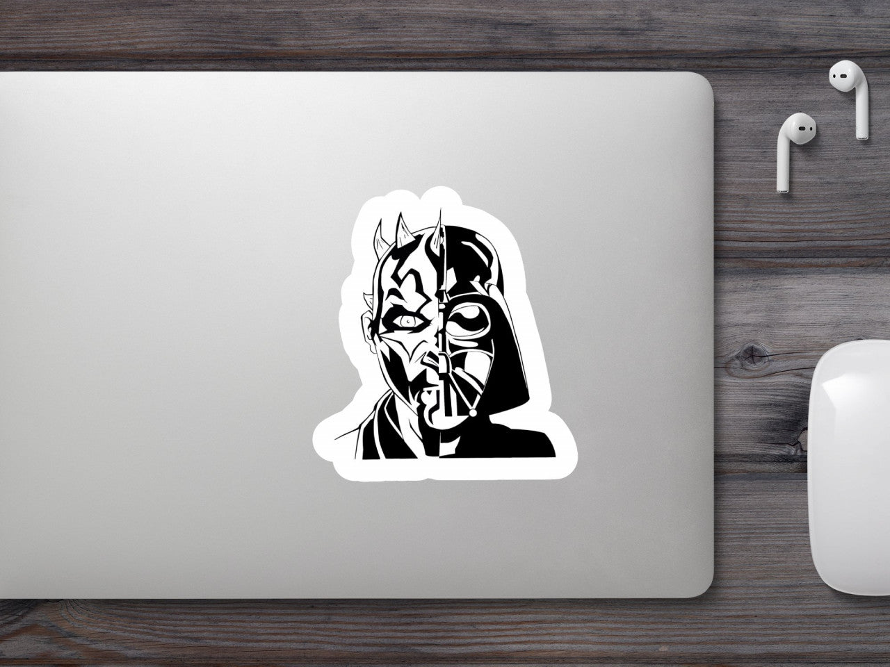 Set 5 bucati, Sticker decorativ, Star wars Darth Maul cu doua fete, Rezistent la apa, NO8395, 6 cm, Multicolor