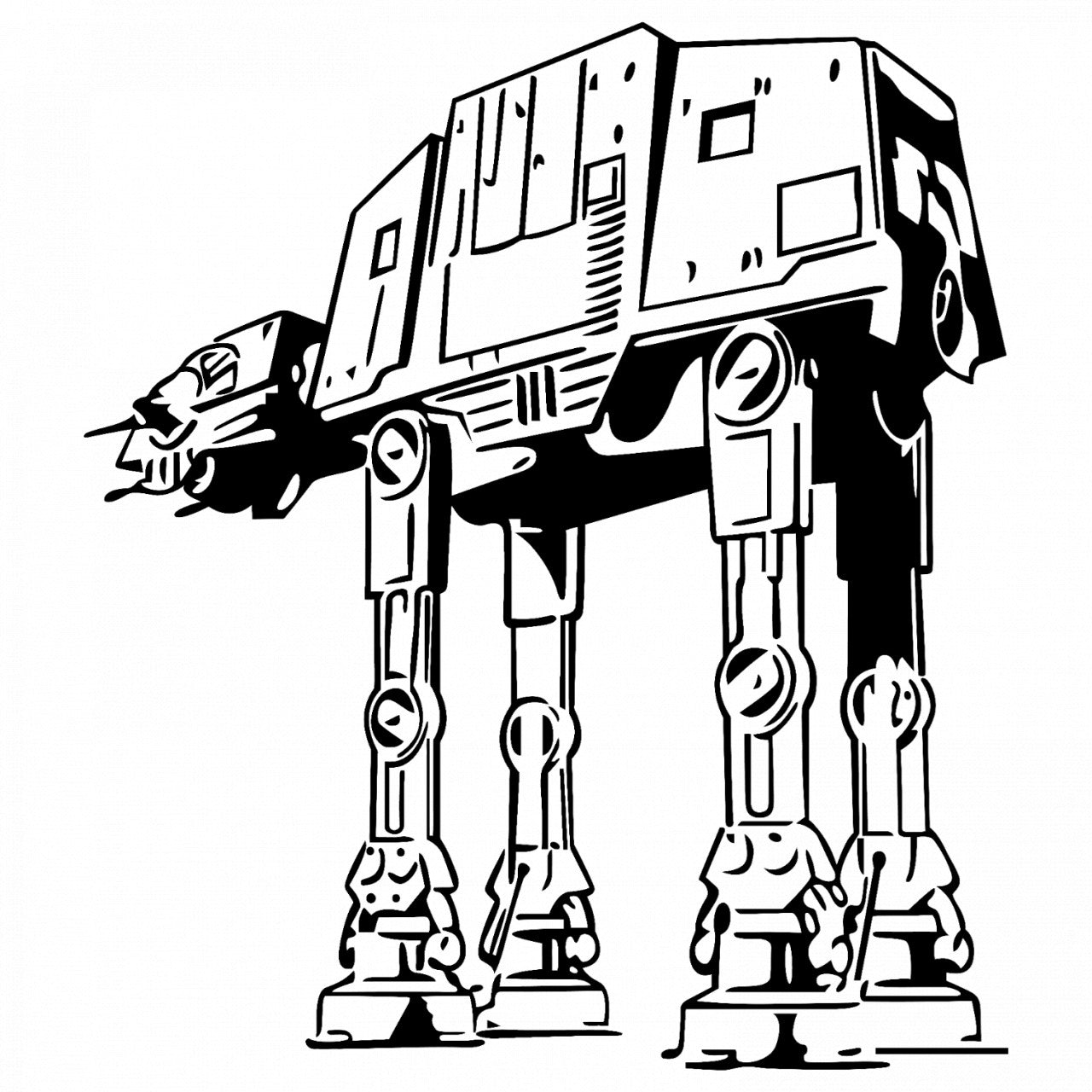 Set 5 bucati, Sticker decorativ, Star wars Imperial Walker, Rezistent la apa, NO8150, 6 cm, Multicolor