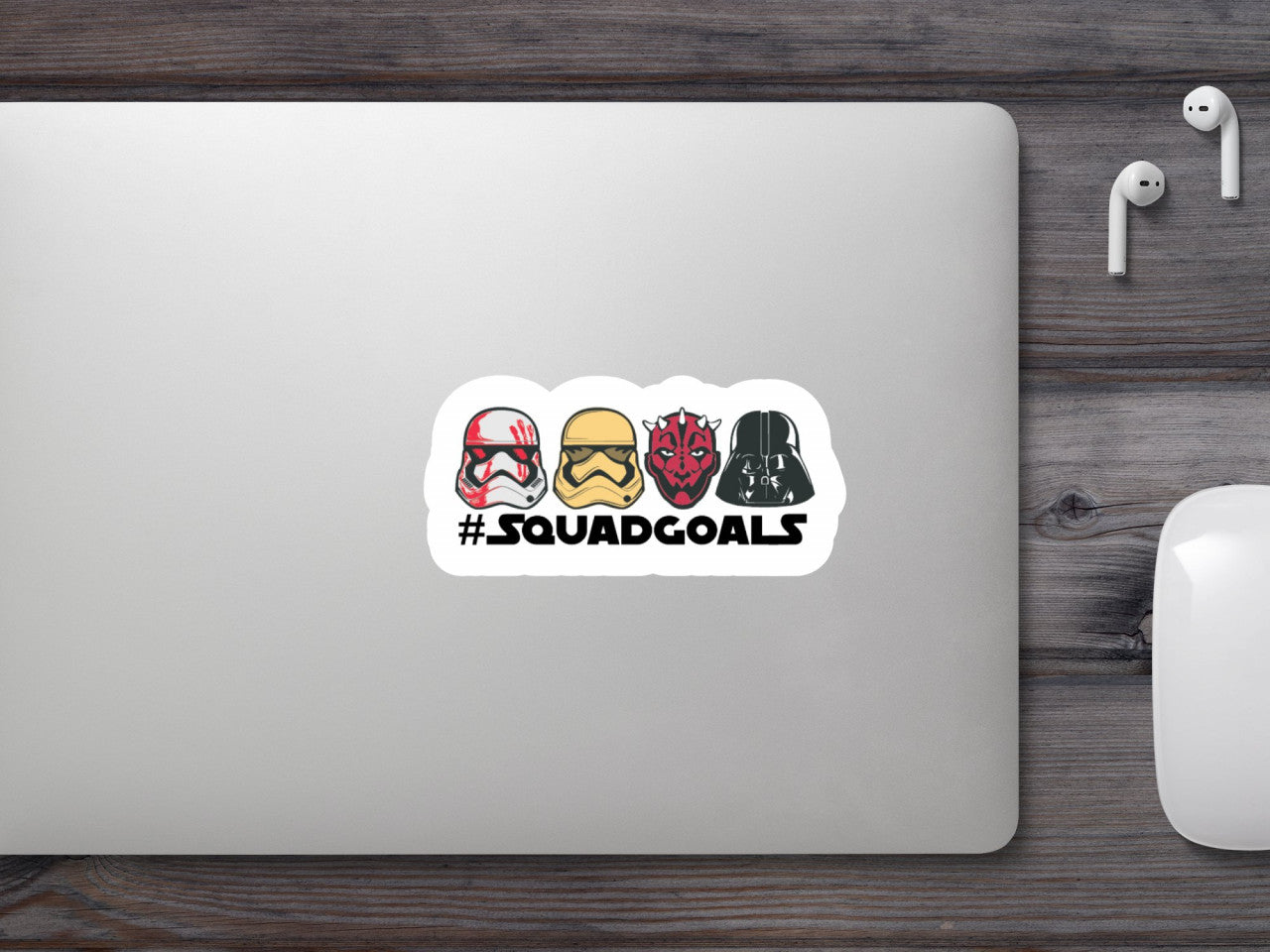 Set 5 bucati, Sticker decorativ, Star Wars Squadgoals, Rezistent la apa, NO8321, 6 cm, Multicolor