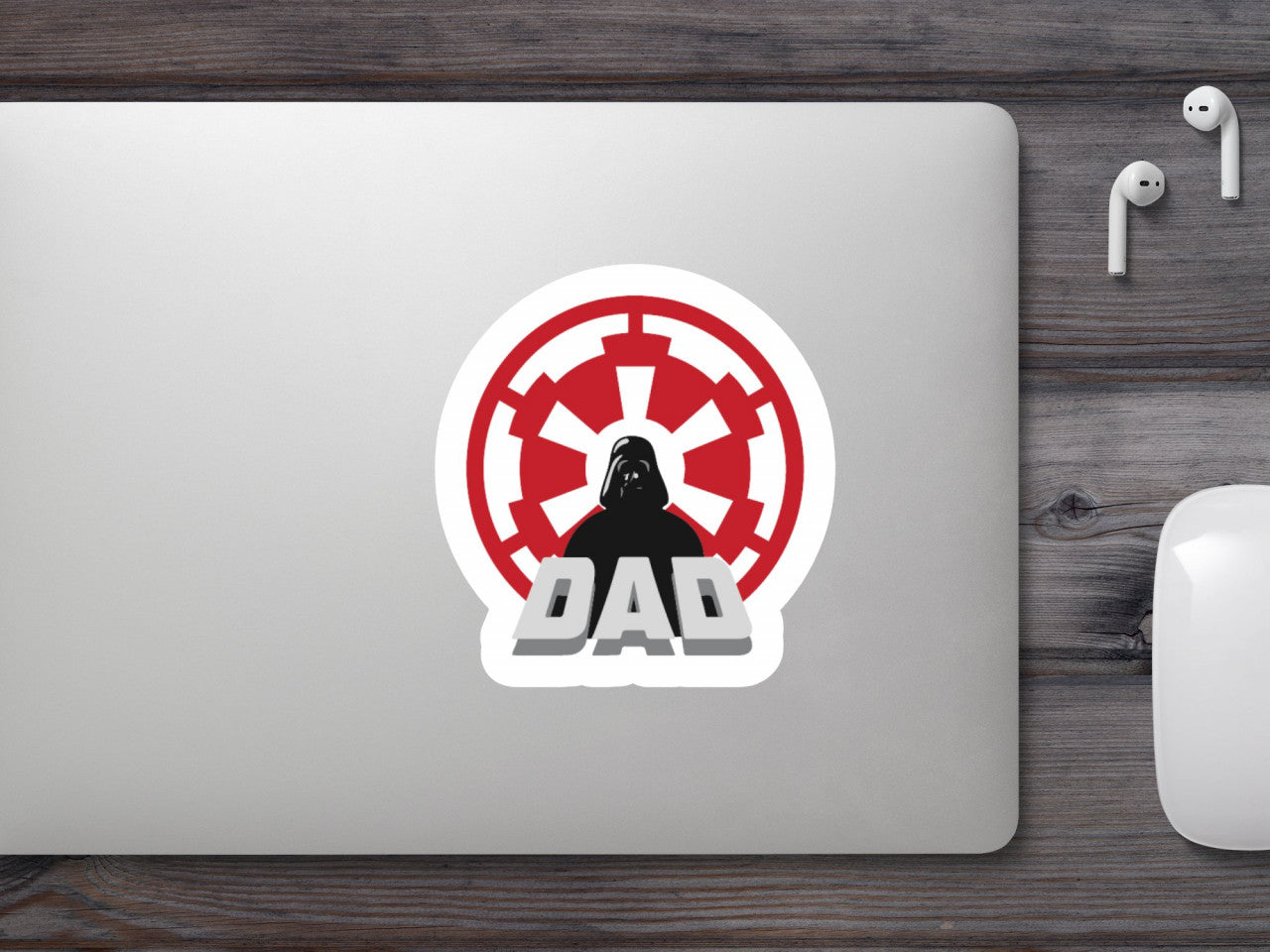 Set 5 bucati, Sticker decorativ, Starwars DAD, Rezistent la apa, NO8417, 6 cm, Multicolor