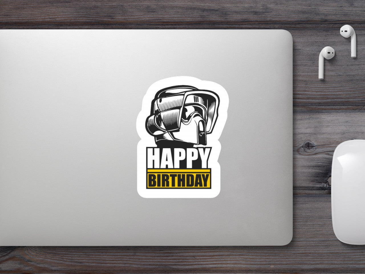 Set 5 bucati, Sticker decorativ, Starwars Happy Birthday, Rezistent la apa, NO8323, 6 cm, Multicolor
