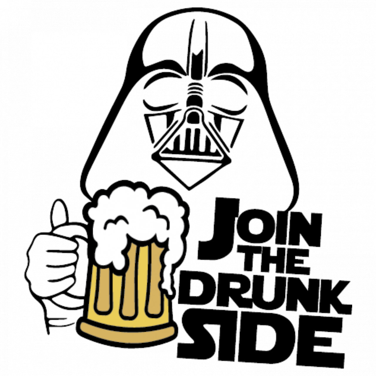 Set 5 bucati, Sticker decorativ, Starwars Join The Drunk Side, Rezistent la apa, NO8378, 6 cm, Multicolor